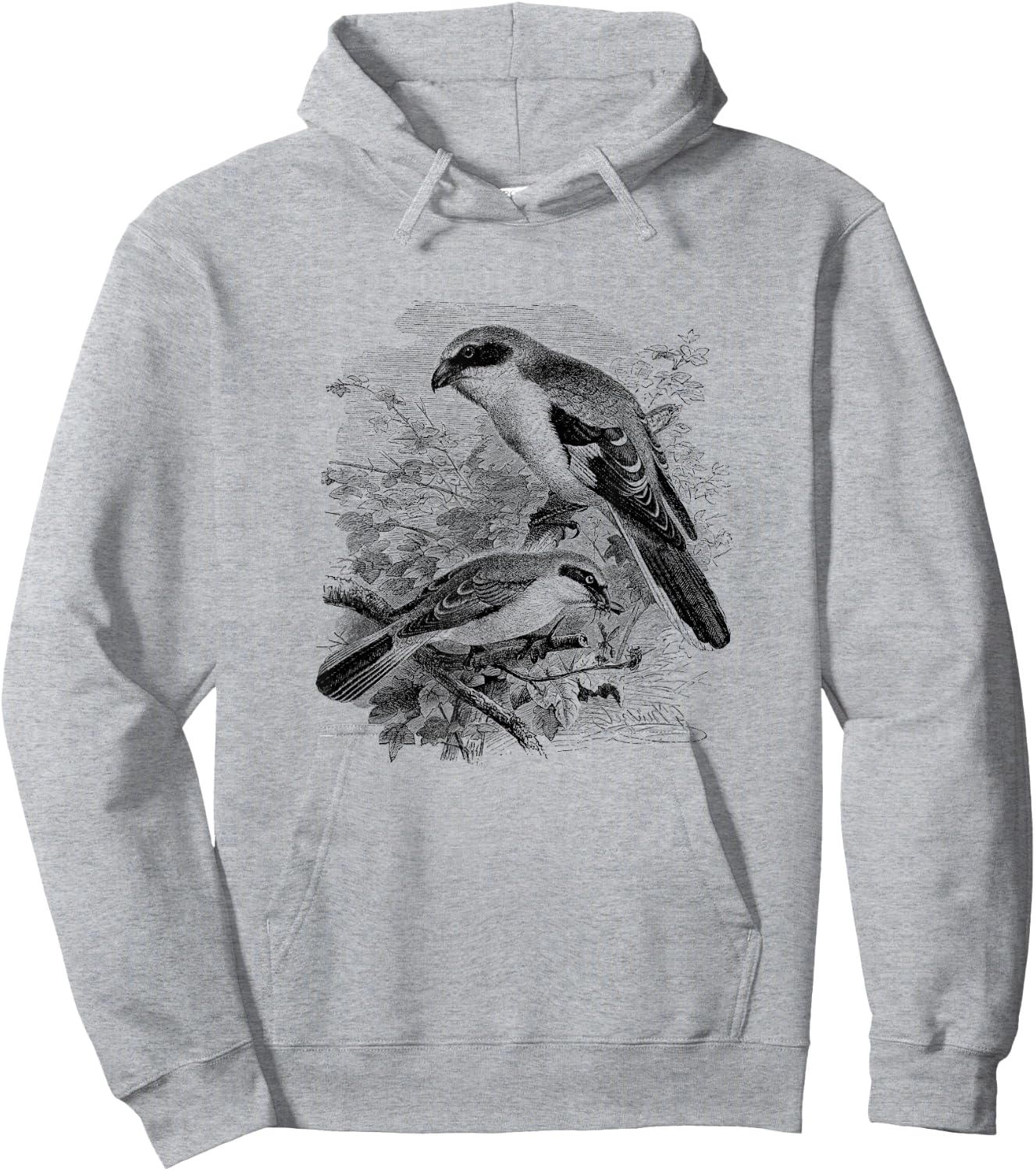 Shrike Bird Print Hoodie - Hoodie | Ash