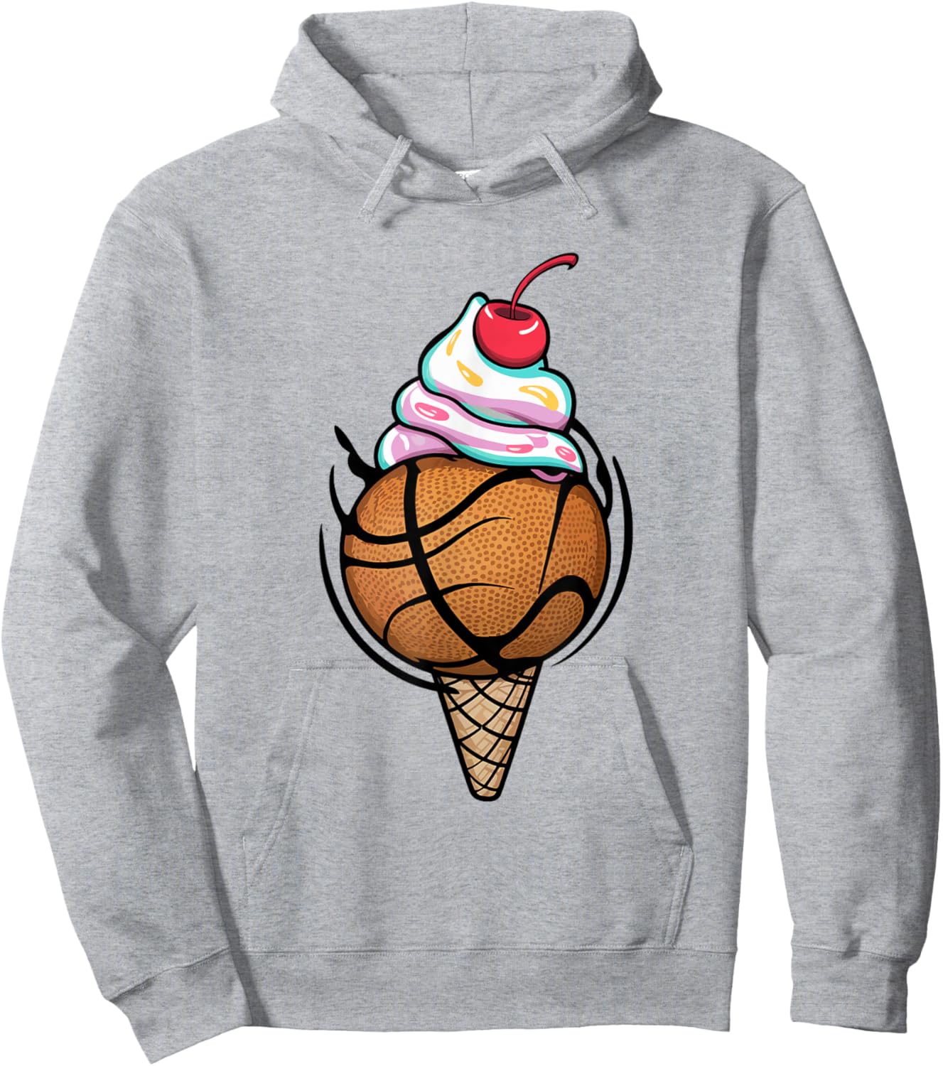 Basketball ice cream basketball Hoodie - Hoodie | Ash