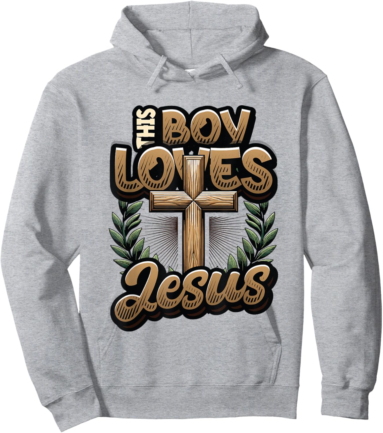 This Boy Loves Jesus - Christian Boys Jesus Hoodie - Hoodie | Ash