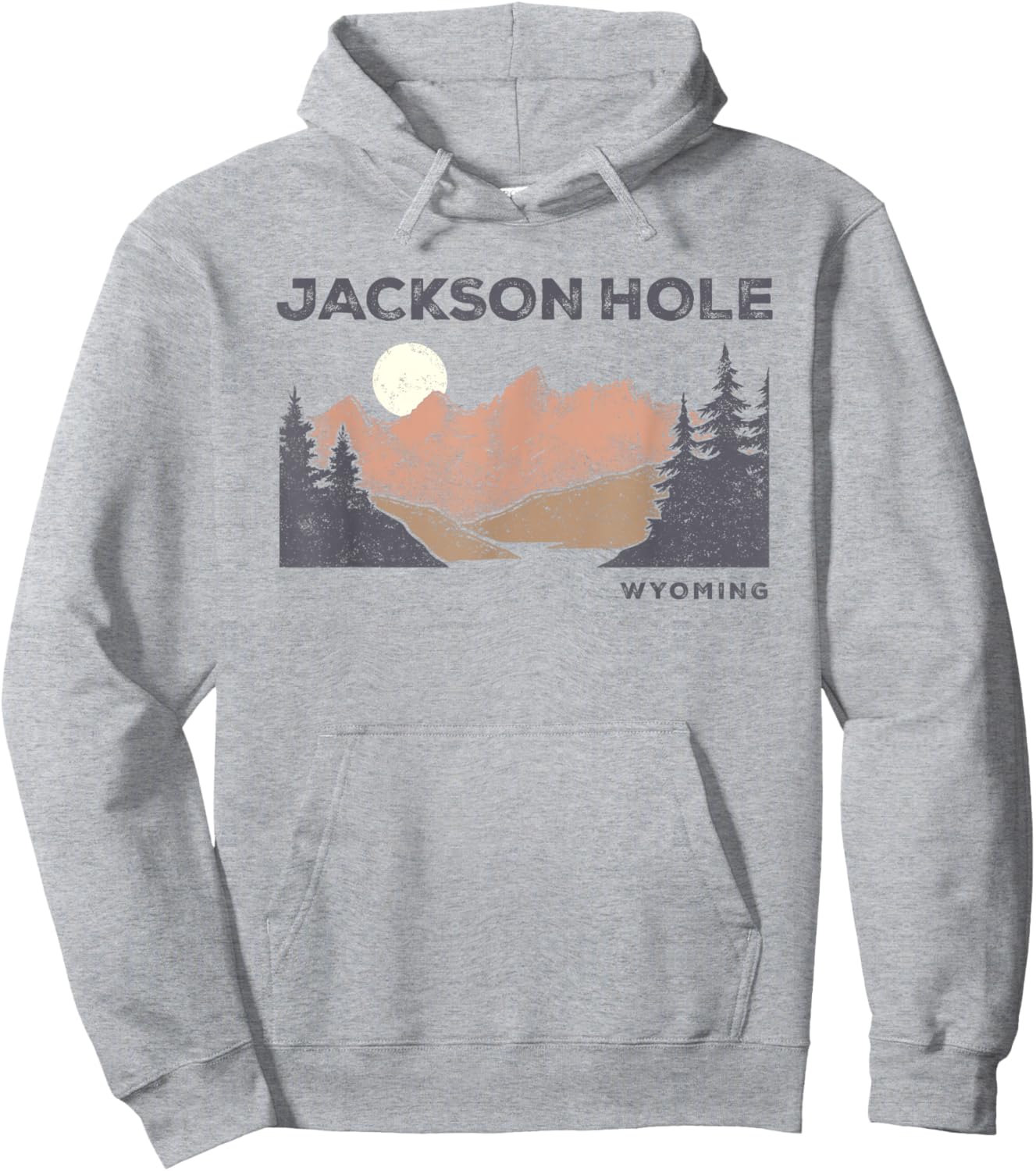Retro Jackson Hole Wyoming Grand Teton Vintage Hoodie - Hoodie | Ash
