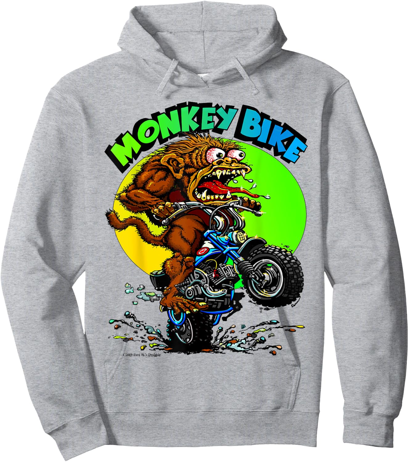 Monkey Bike Hoodie - Hoodie | Ash