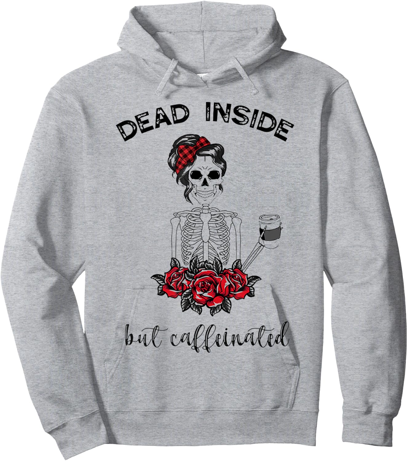 Dead Inside But Caffeinated Skeleton Hoodie - Hoodie | Ash