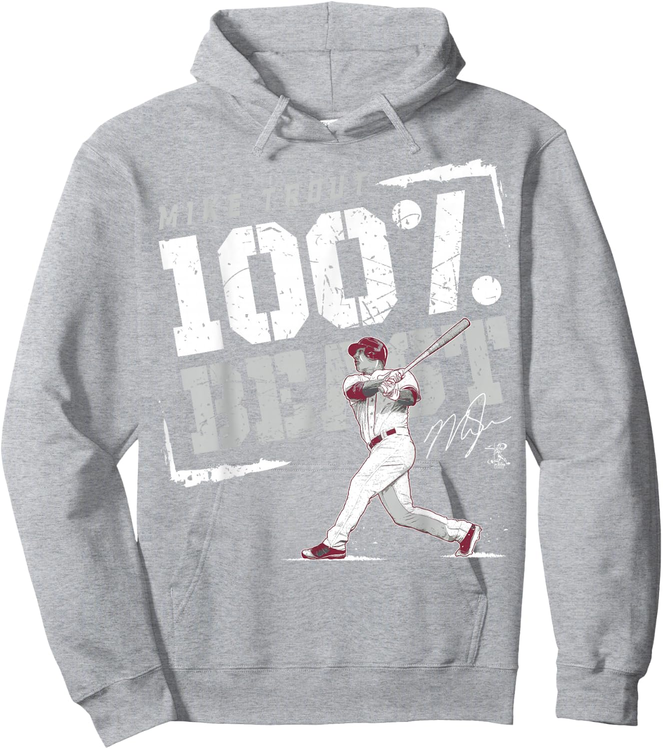 Mike Trout 100% Beast - Apparel Hoodie - Hoodie | Ash