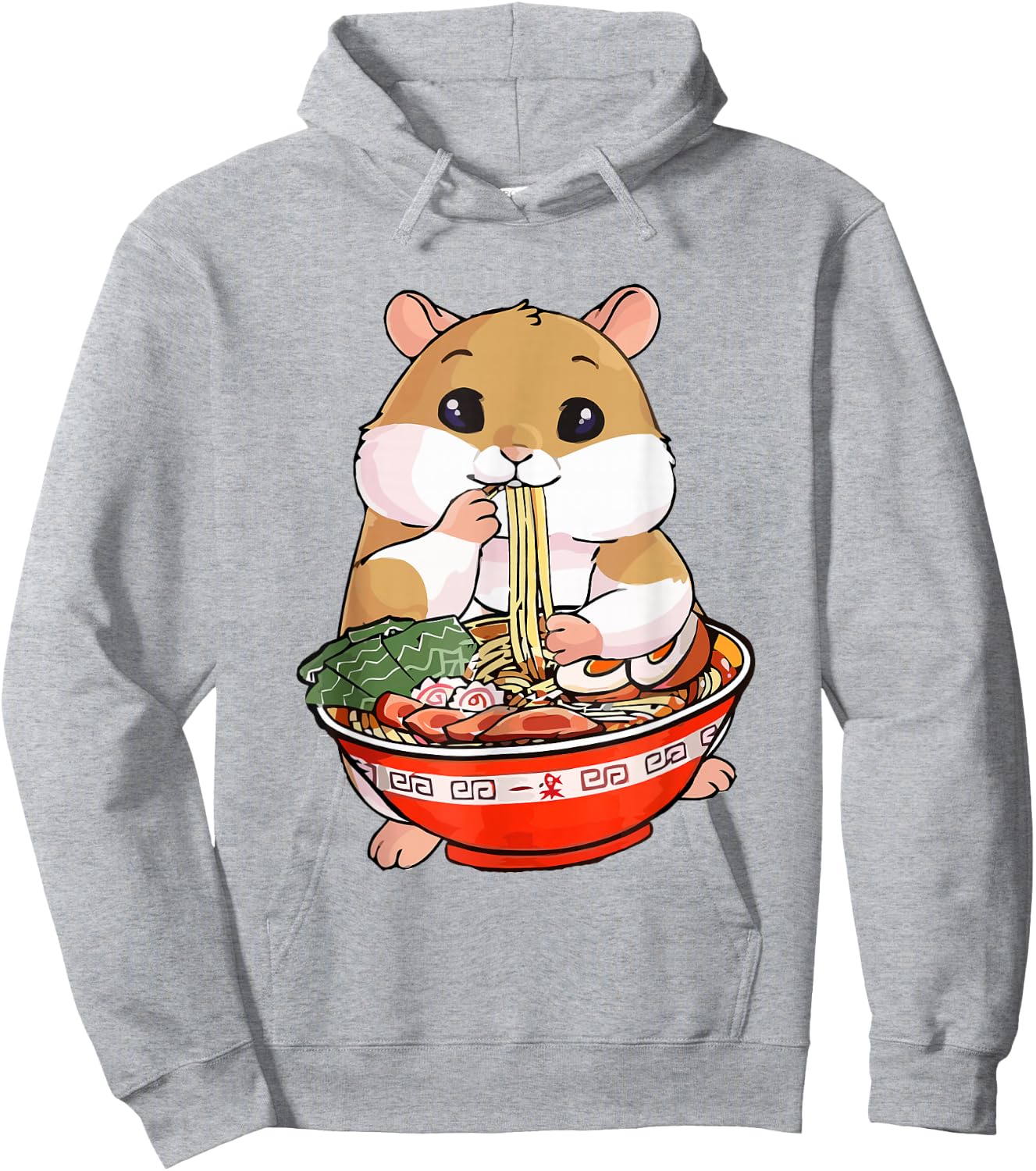 Kawaii Hamster Eating Ramen Noodles Anime Hoodie - Hoodie | Ash
