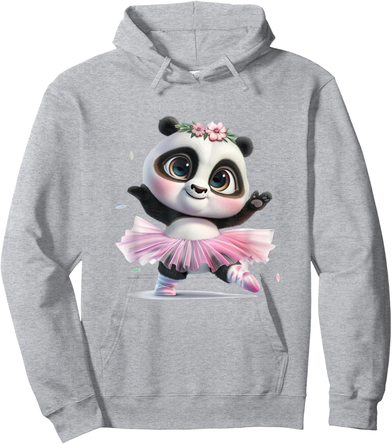 A Cute Panda Dancing Ballet In A Pink Dress Hoodie - Hoodie | Ash