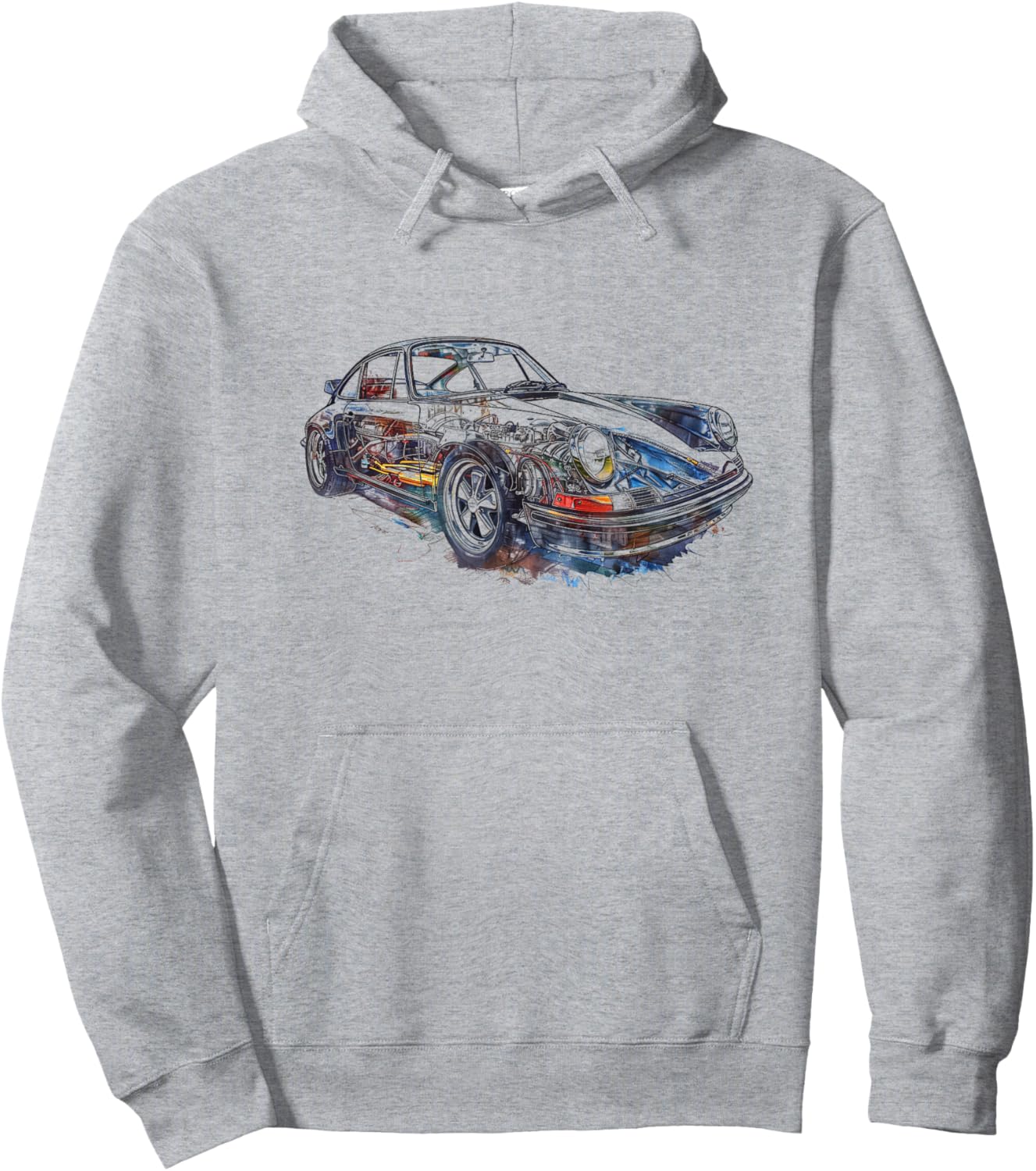 Vintage 911 Classic Sports Car Hoodie - Hoodie | Ash