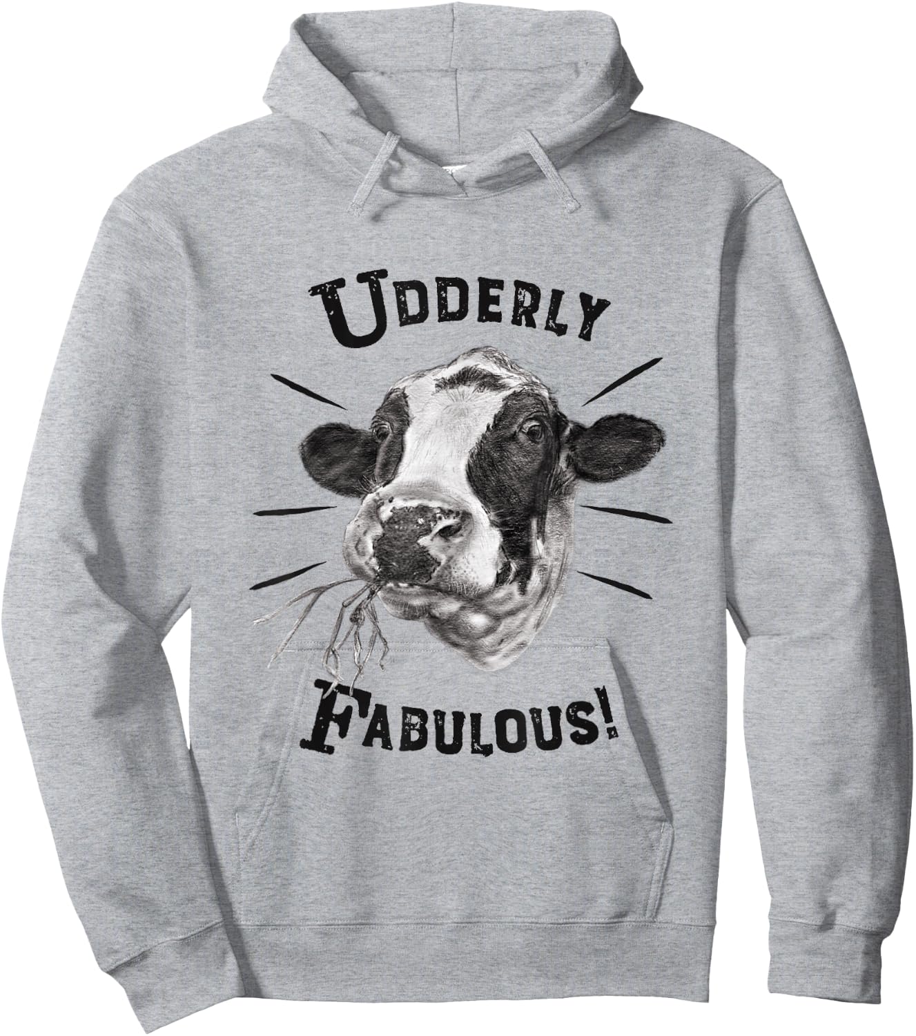 Funny Pun Utterly Fabulous Holstein Cow Hoodie - Hoodie | Ash