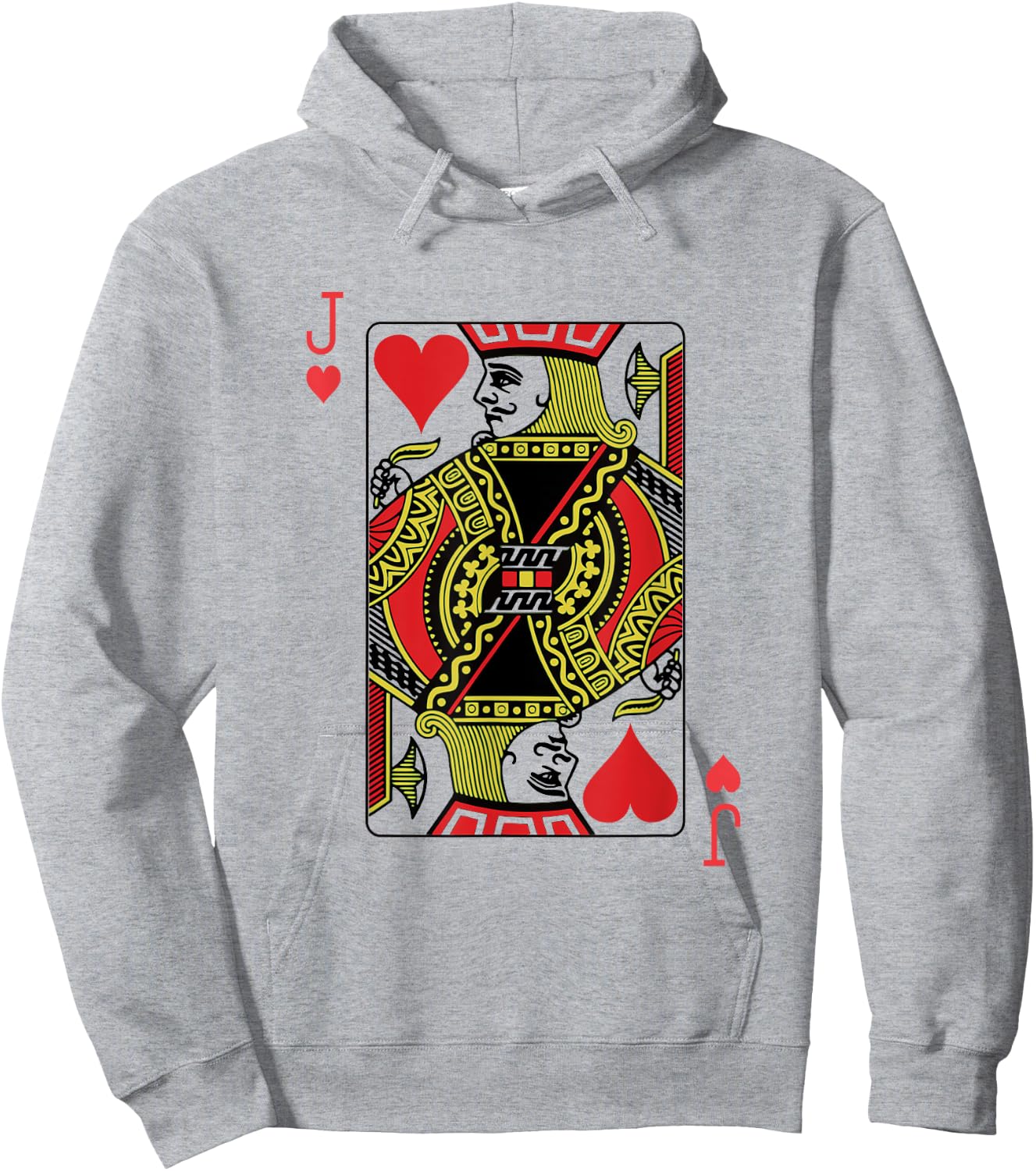 Jack of Hearts Playing Card Poker Hoodie - Hoodie | Ash