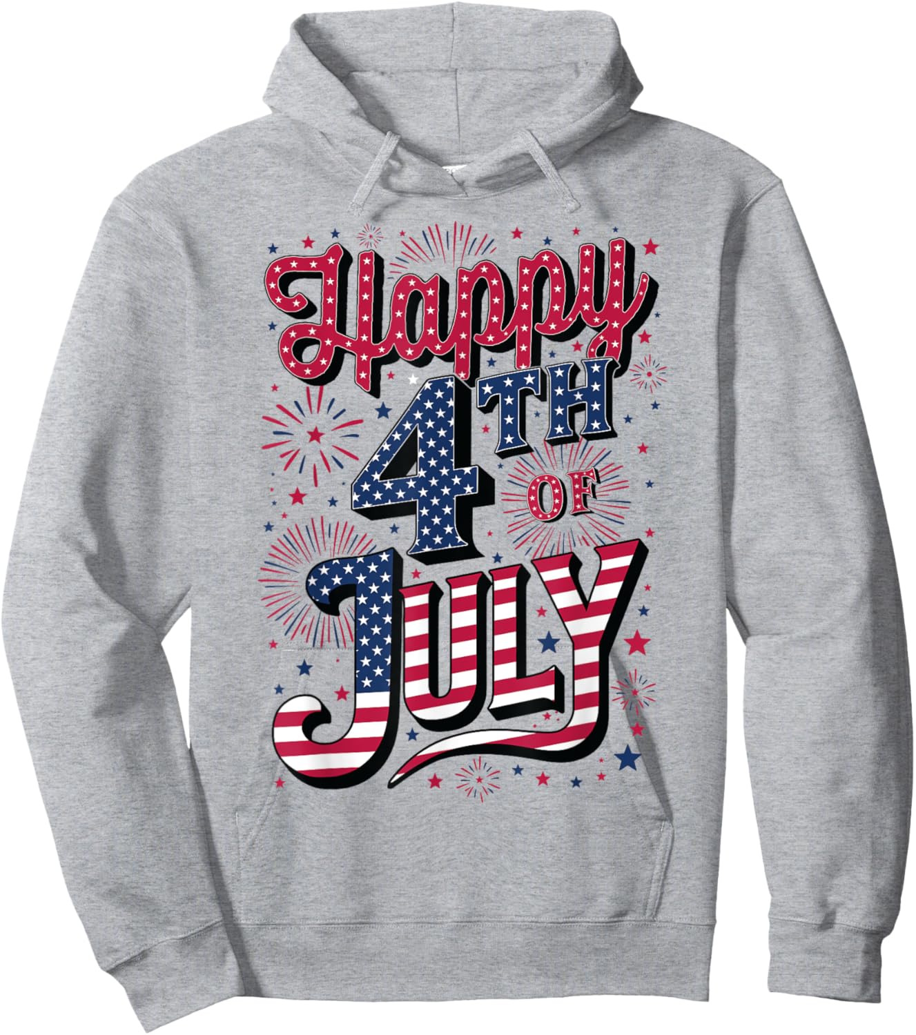 Happy 4th of July Hoodie - Hoodie | Ash