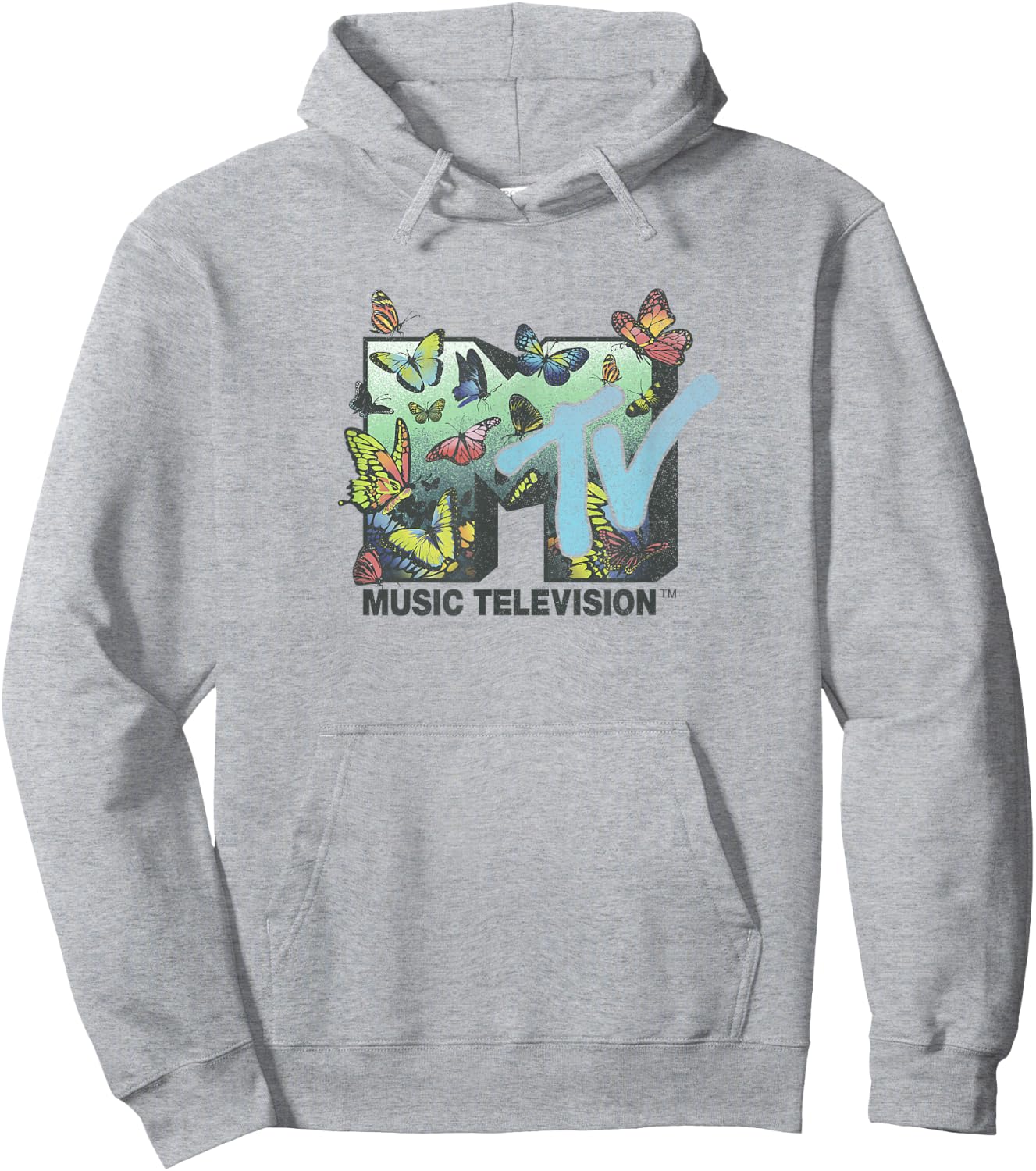 MTV Music Television Butterflies Flying Logo Hoodie - Hoodie | Ash