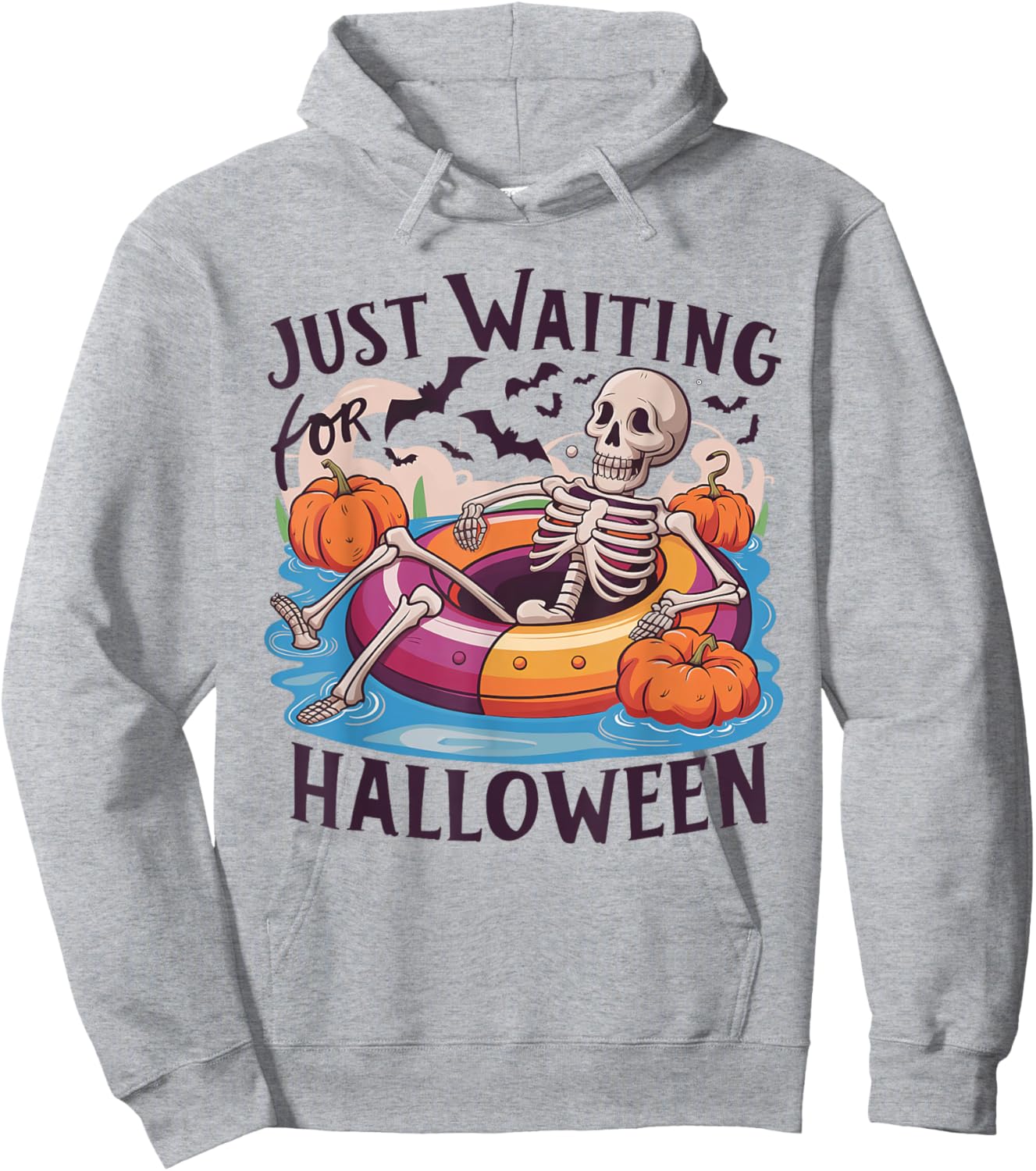 Funny Skeleton Just Waiting For Halloween Hoodie - Hoodie | Ash