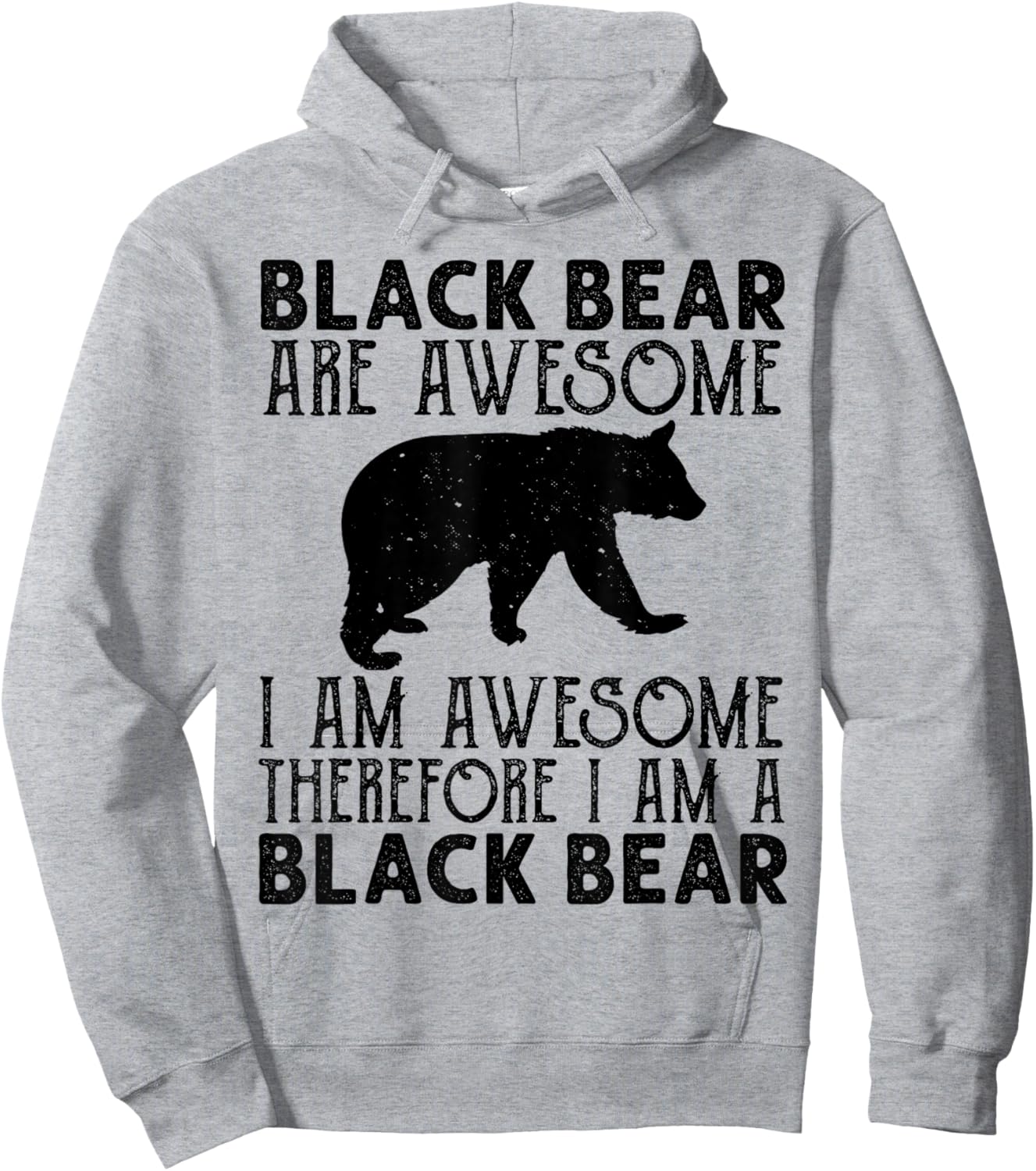 Black Bear Funny American Bear Lover Animal Hoodie - Hoodie | Ash