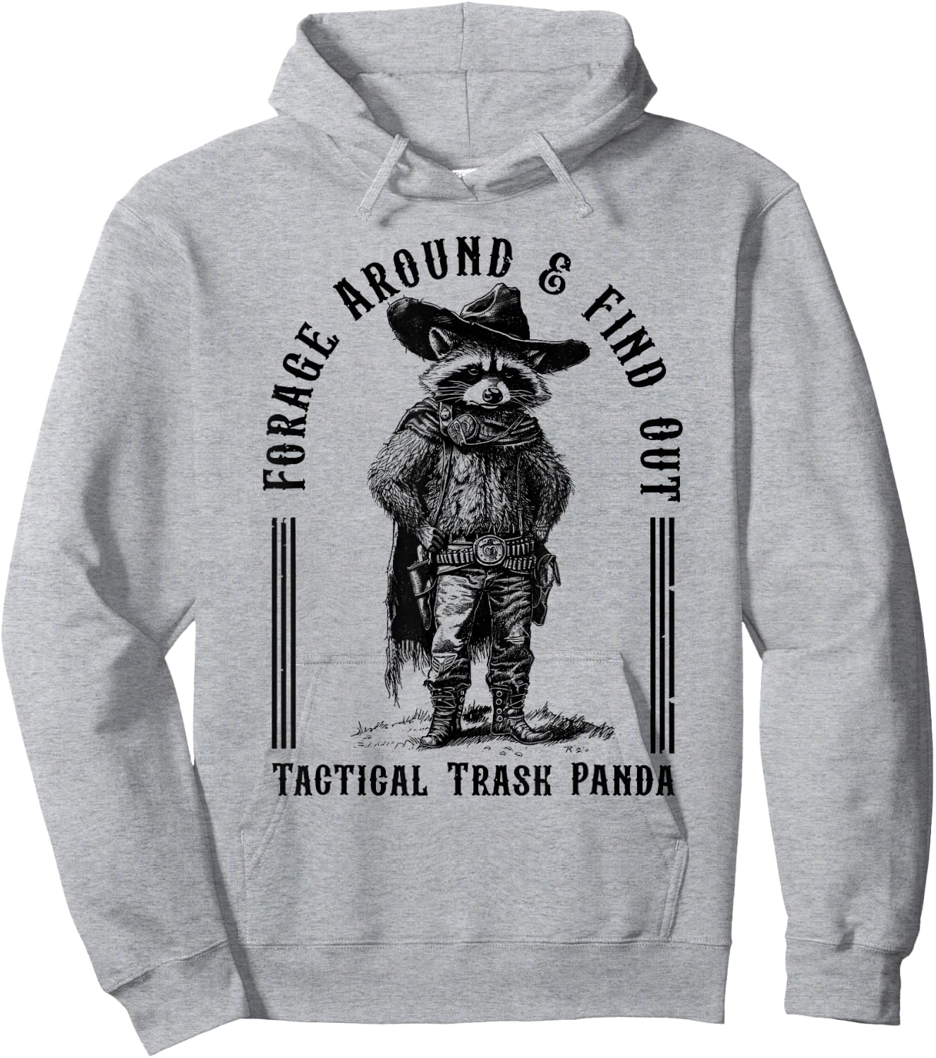 Forage Around & Find Out Tactical Trash Panda Hoodie - Hoodie | Ash
