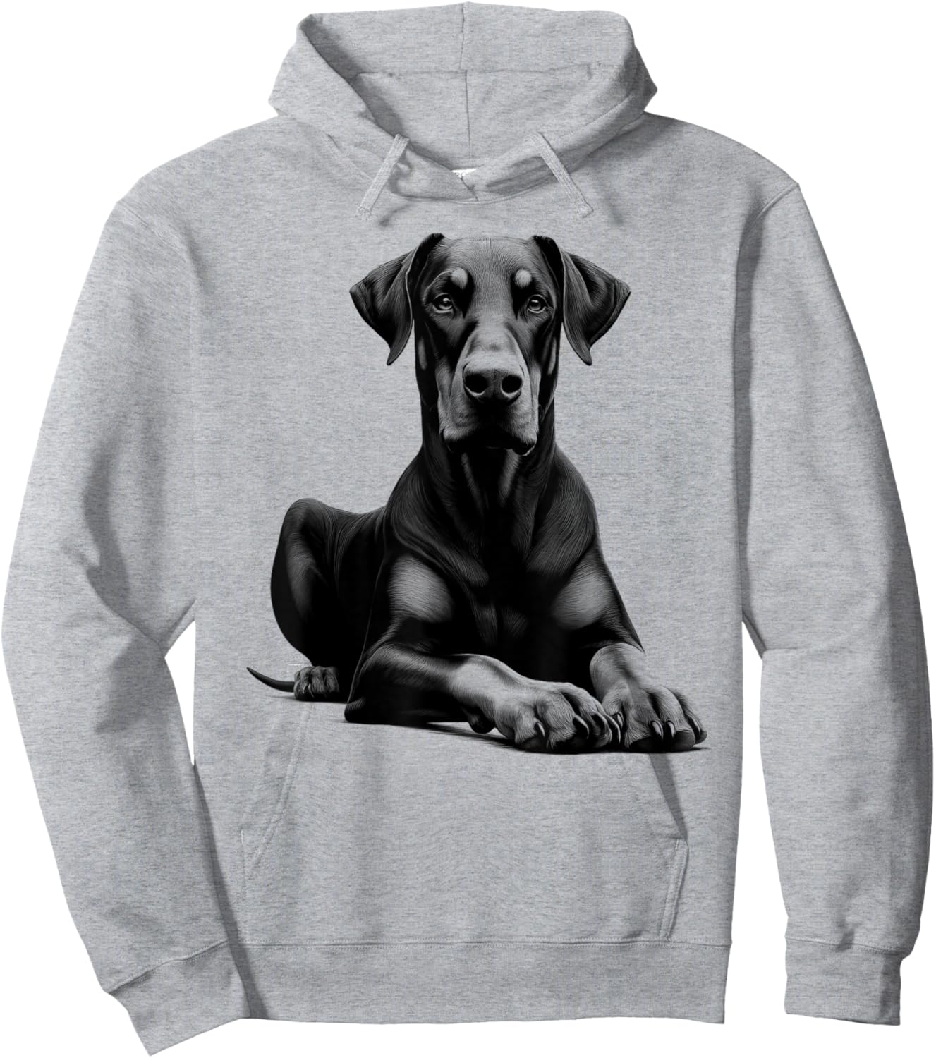 Cool Doberman with Floppy Ears in Lying Pose Hoodie - Hoodie | Ash