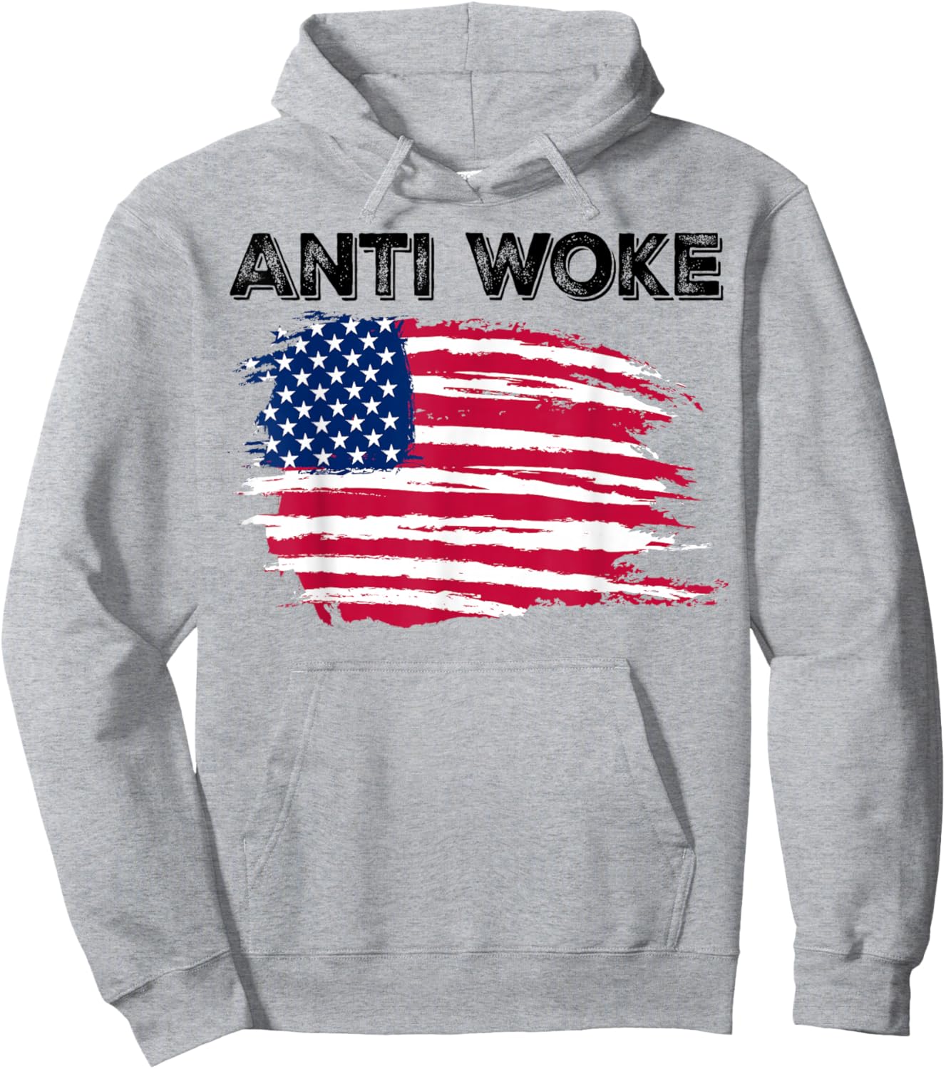 Anti Woke USA Flag Free Speech Not Woke Hoodie - Hoodie | Ash