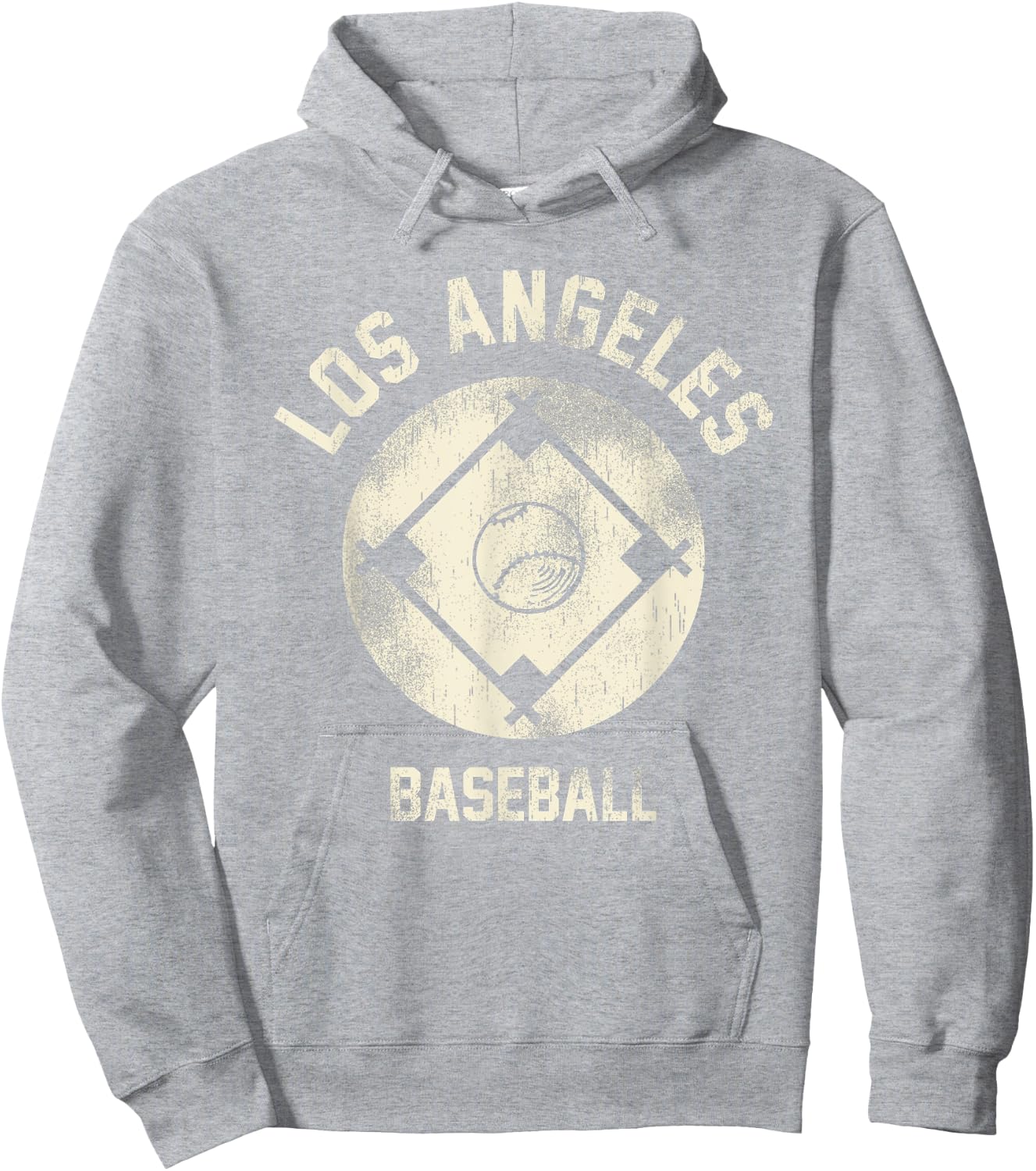 Retro Los Angeles Baseball Diamond Hoodie - Hoodie | Ash