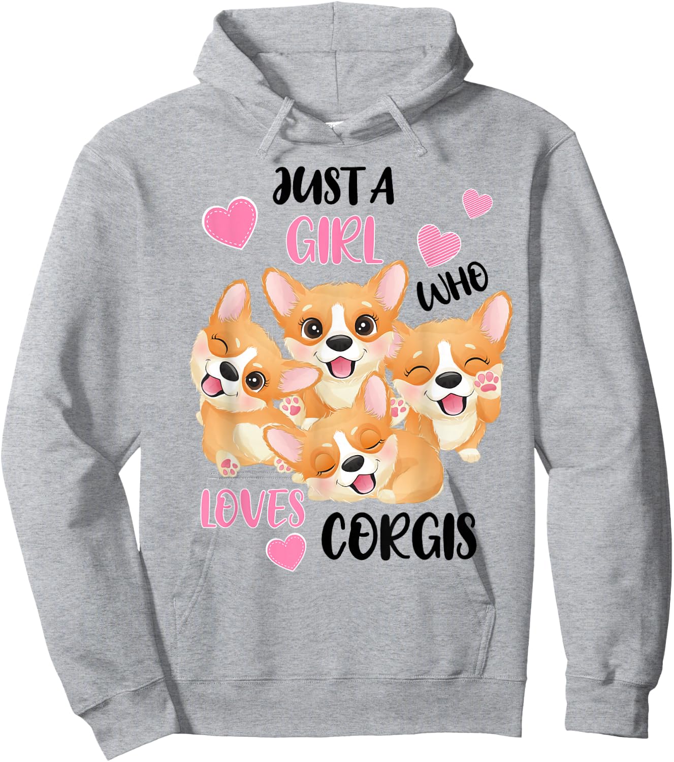 Just a Girl Who Loves Corgis Small Hoodie - Hoodie | Ash