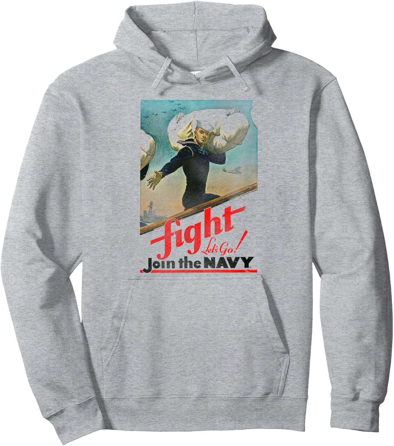 U.S. Navy Fight Lets Go Hoodie - Hoodie | Ash