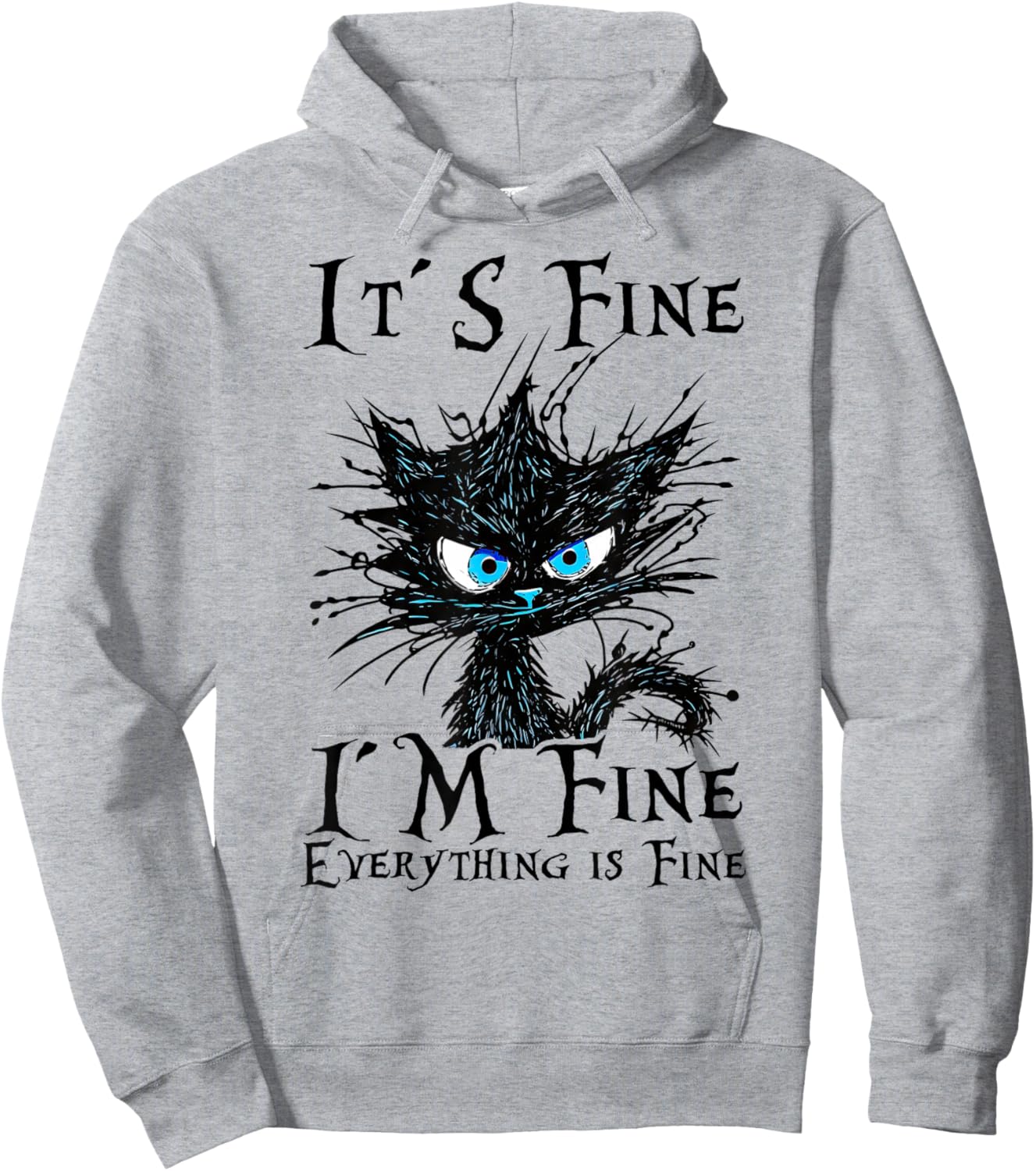 Funny Black Cat Women's Hoodie - Hoodie | Ash