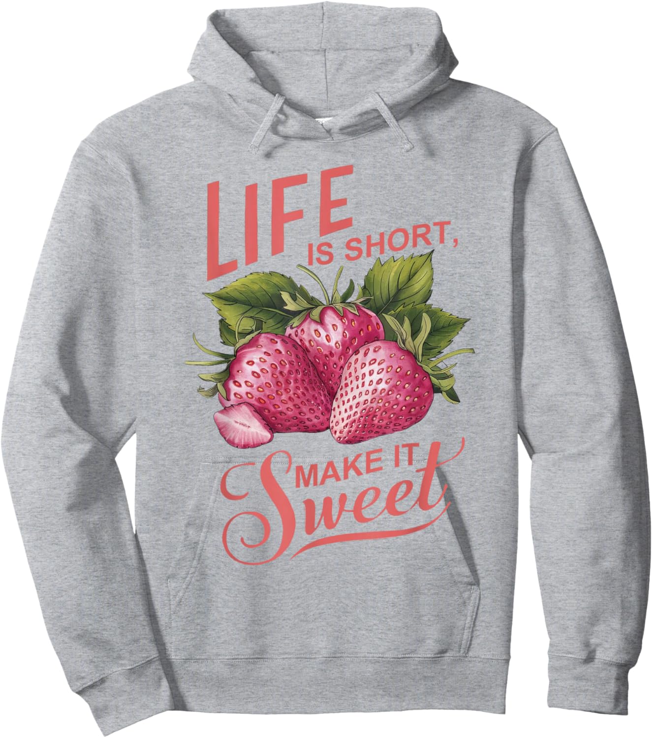 Summer Flower Botanical Strawberry Wildflower Hoodie - Hoodie | Ash