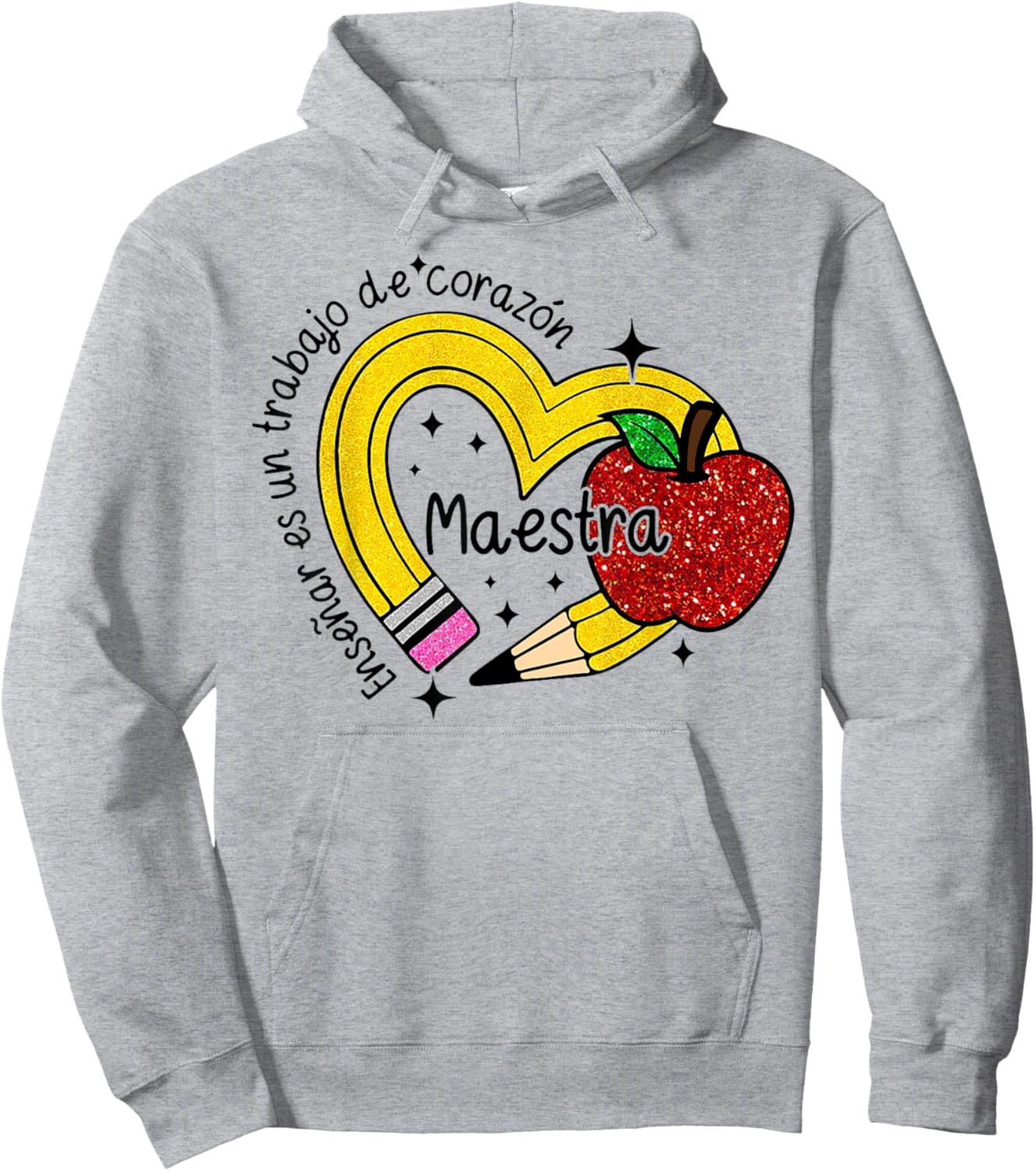 Maestra Enseñar Es Un Trabajo de Corazón Hoodie - Hoodie | Ash