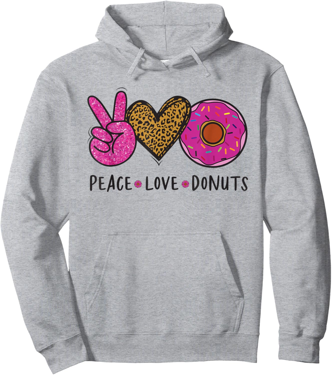 Peace Love Donuts - Donut Hoodie - Hoodie | Ash