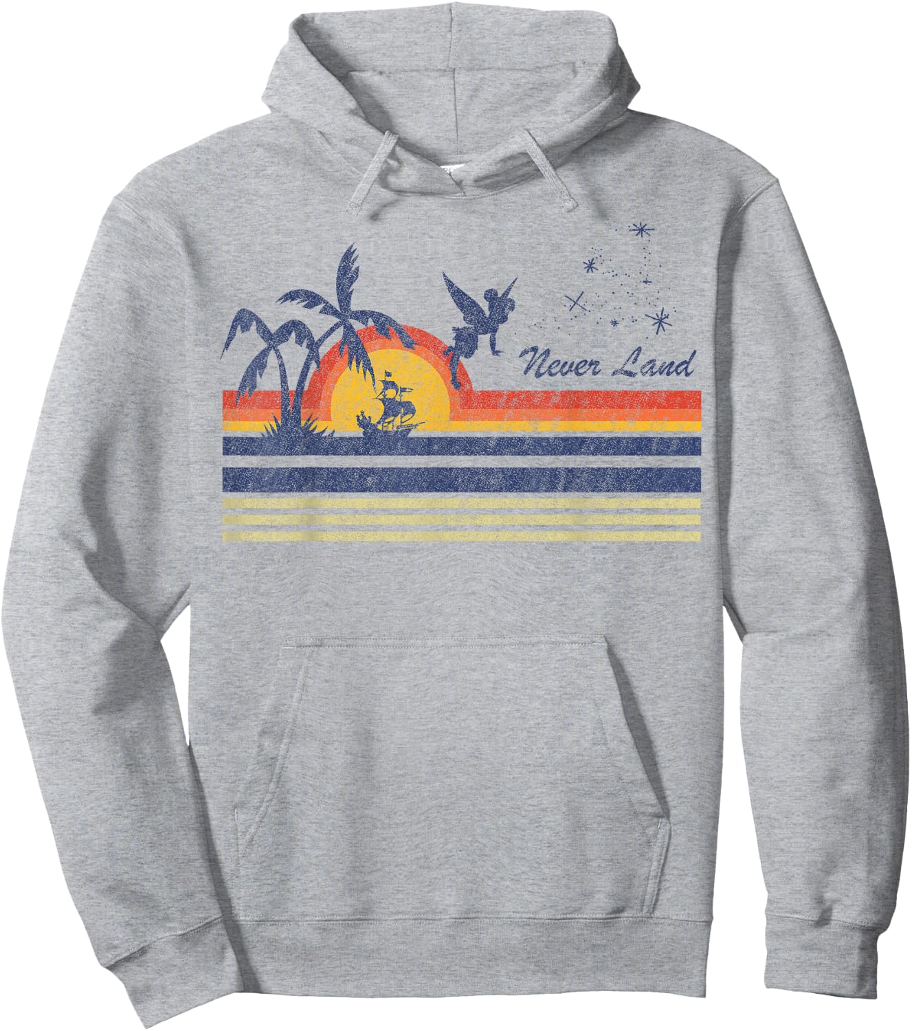 Disney Peter Pan Tinker Bell Flying Silhouette Hoodie - Hoodie | Ash