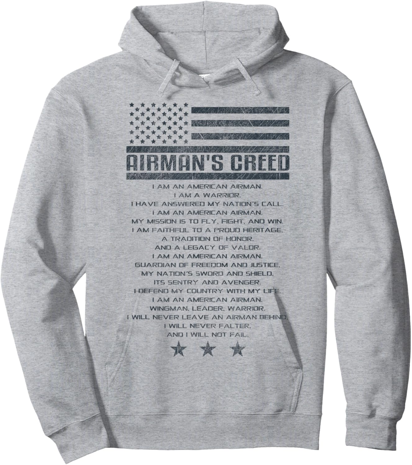 US Airman's Creed Military Ethos Air Force Code Hoodie - Hoodie | Ash