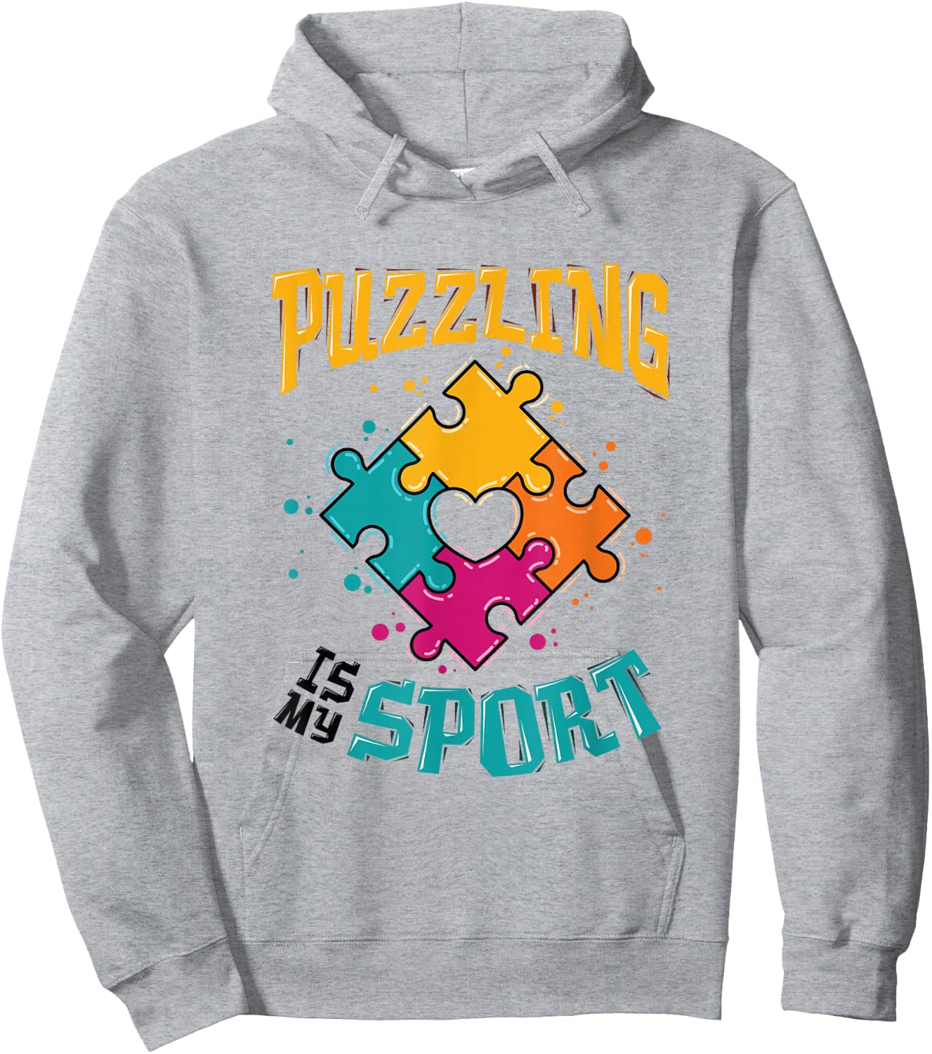 Puzzling Is My Sport Puzzle Lover Hoodie - Hoodie | Ash