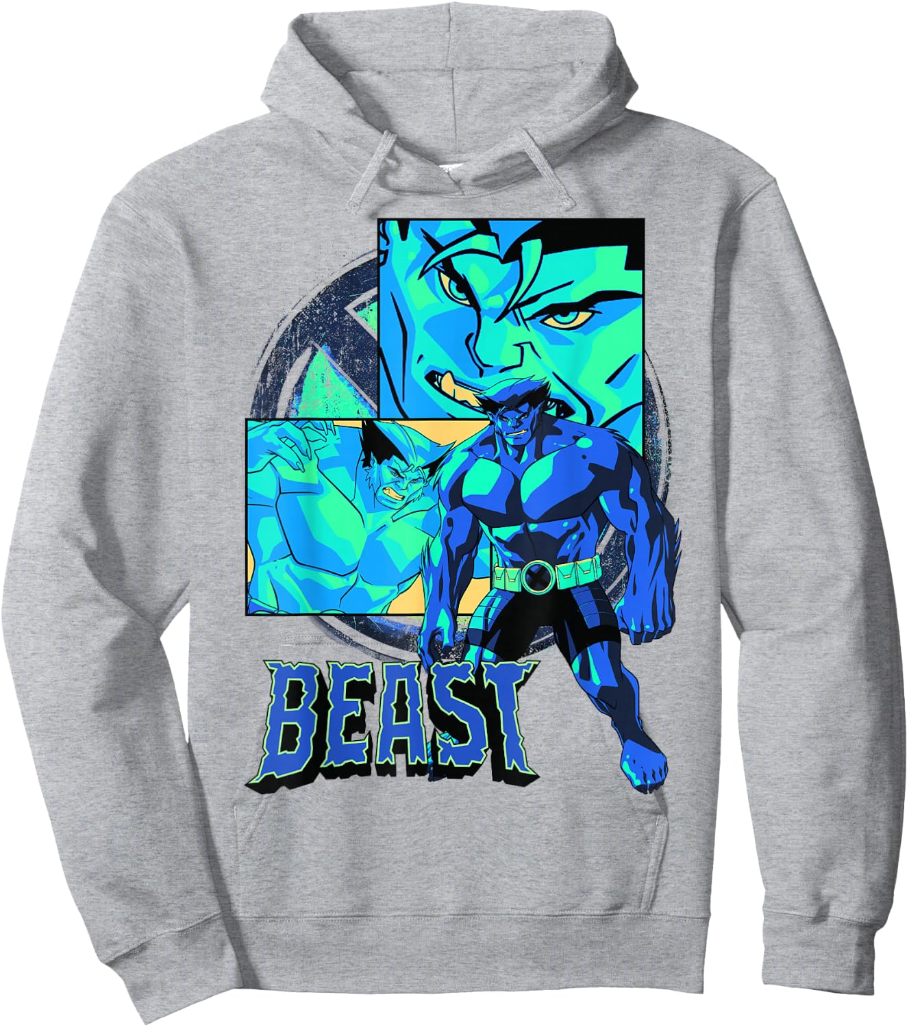 Marvel X-Men Beast Collage Panel Logo Hoodie - Hoodie | Ash
