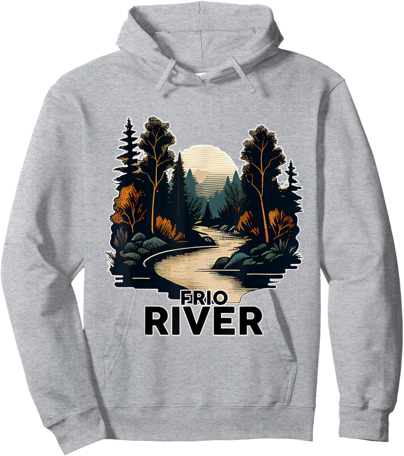 Frio River Retro Minimalist River Frio Hoodie - Hoodie | Ash