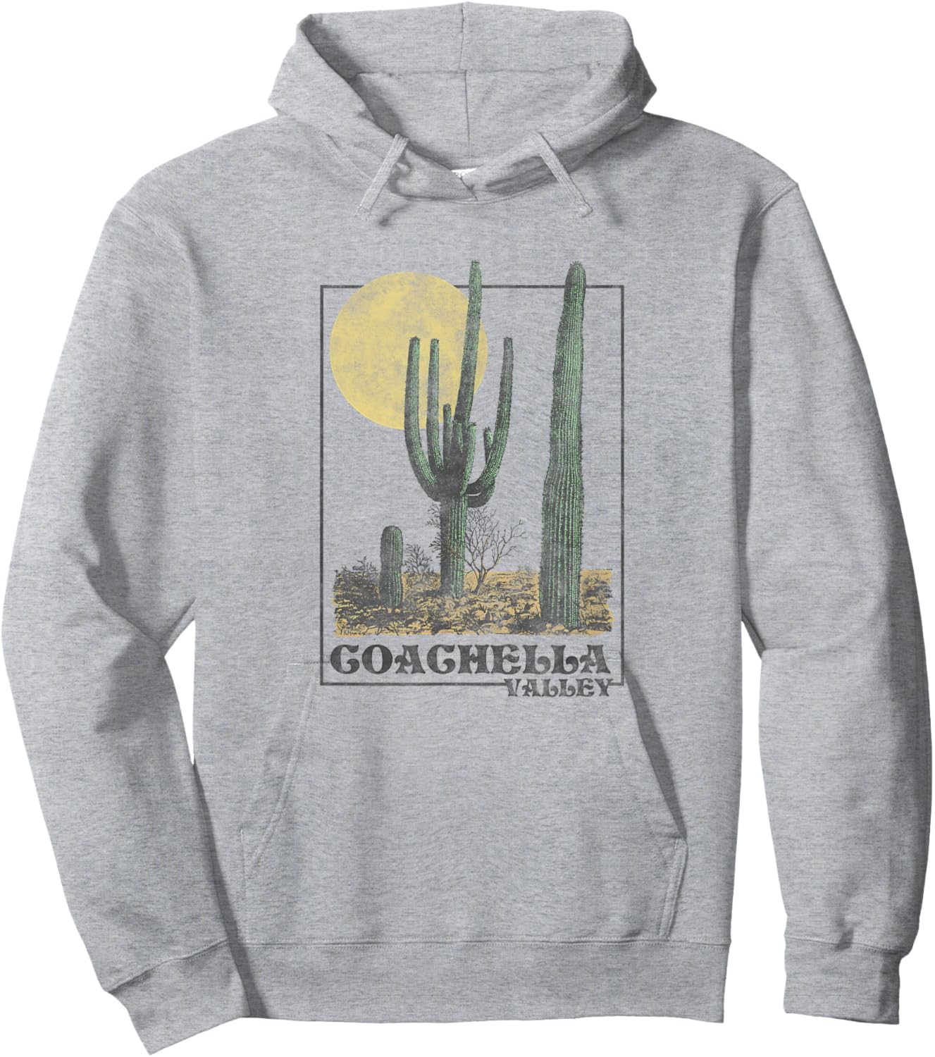 Coachella Valley Desert Scene , grey, S Hoodie - Hoodie | Ash