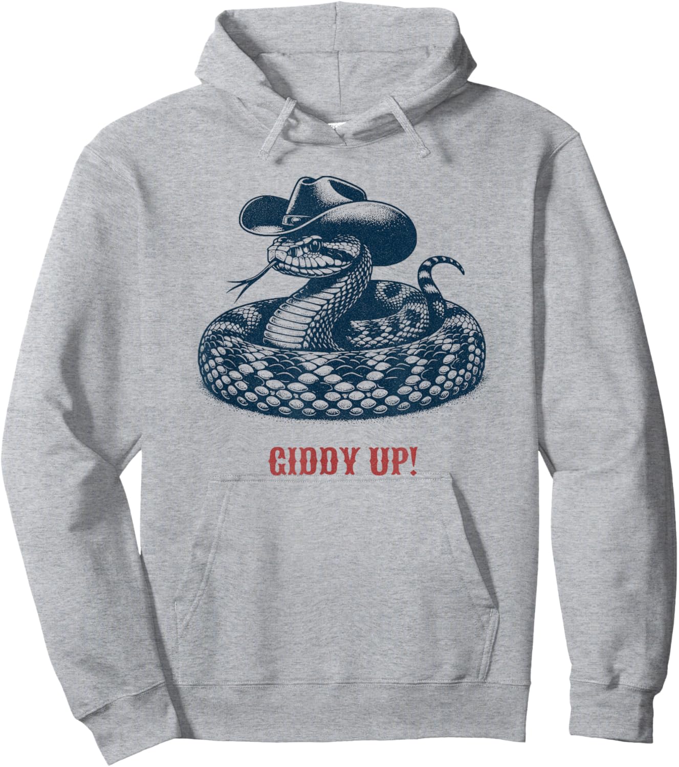 Giddy Up - Rodeo / Cowboy Rattlesnake Hoodie - Hoodie | Ash