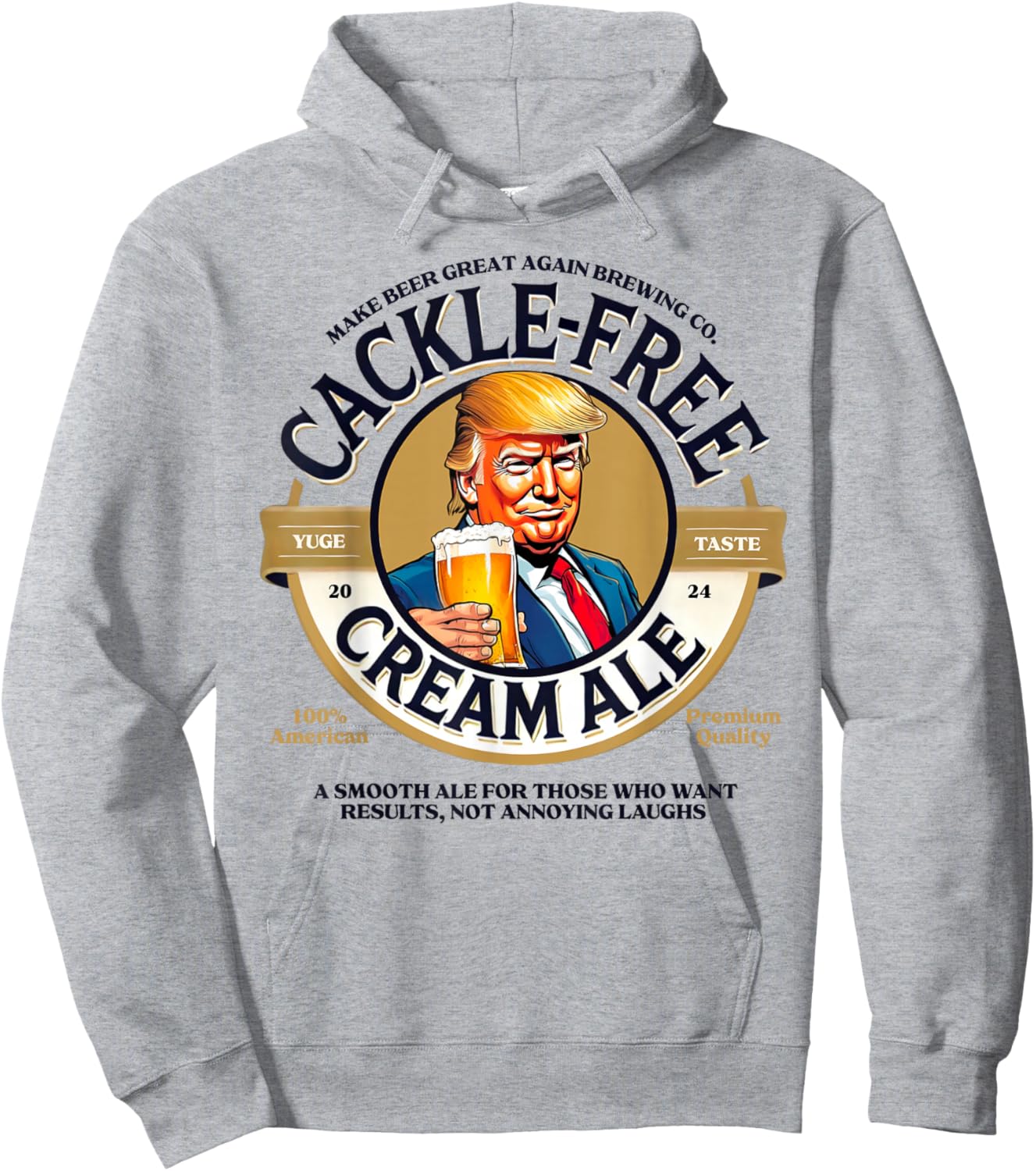 Funny German Oktoberfest Bavarian Trump Beer Hoodie - Hoodie | Ash