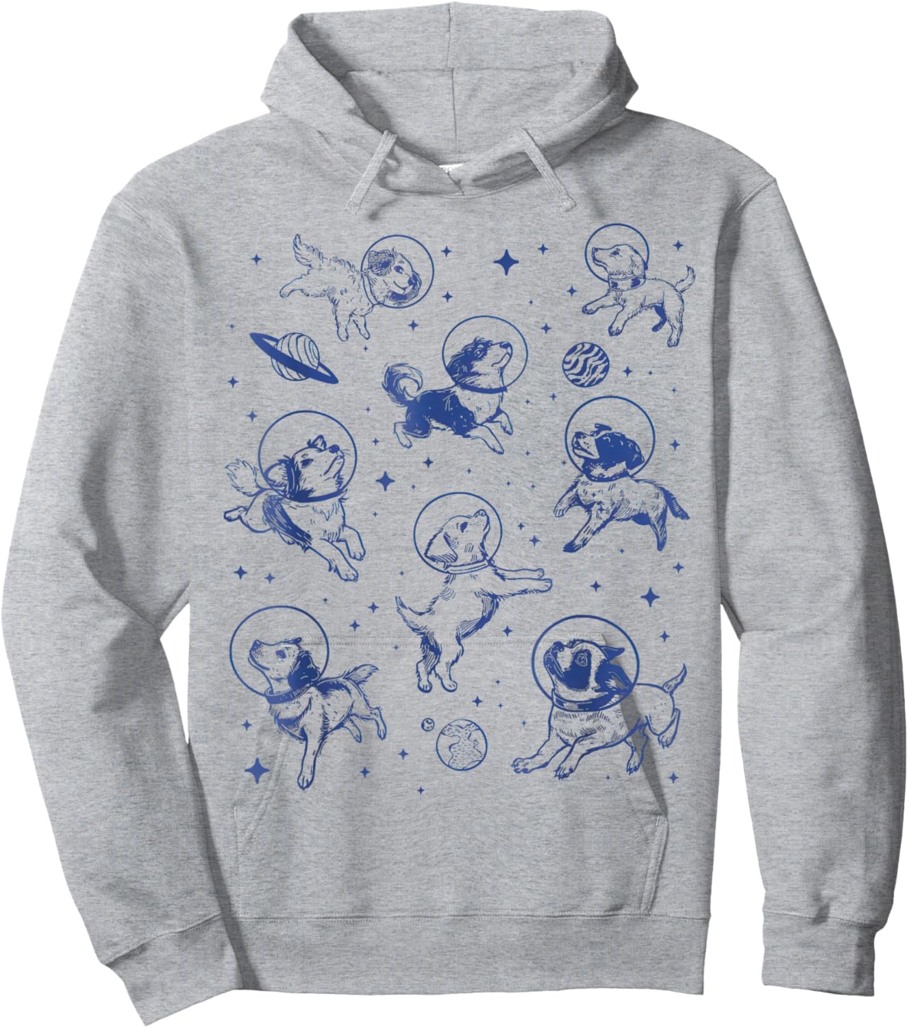 Dogs in Space Retro Hoodie - Hoodie | Ash