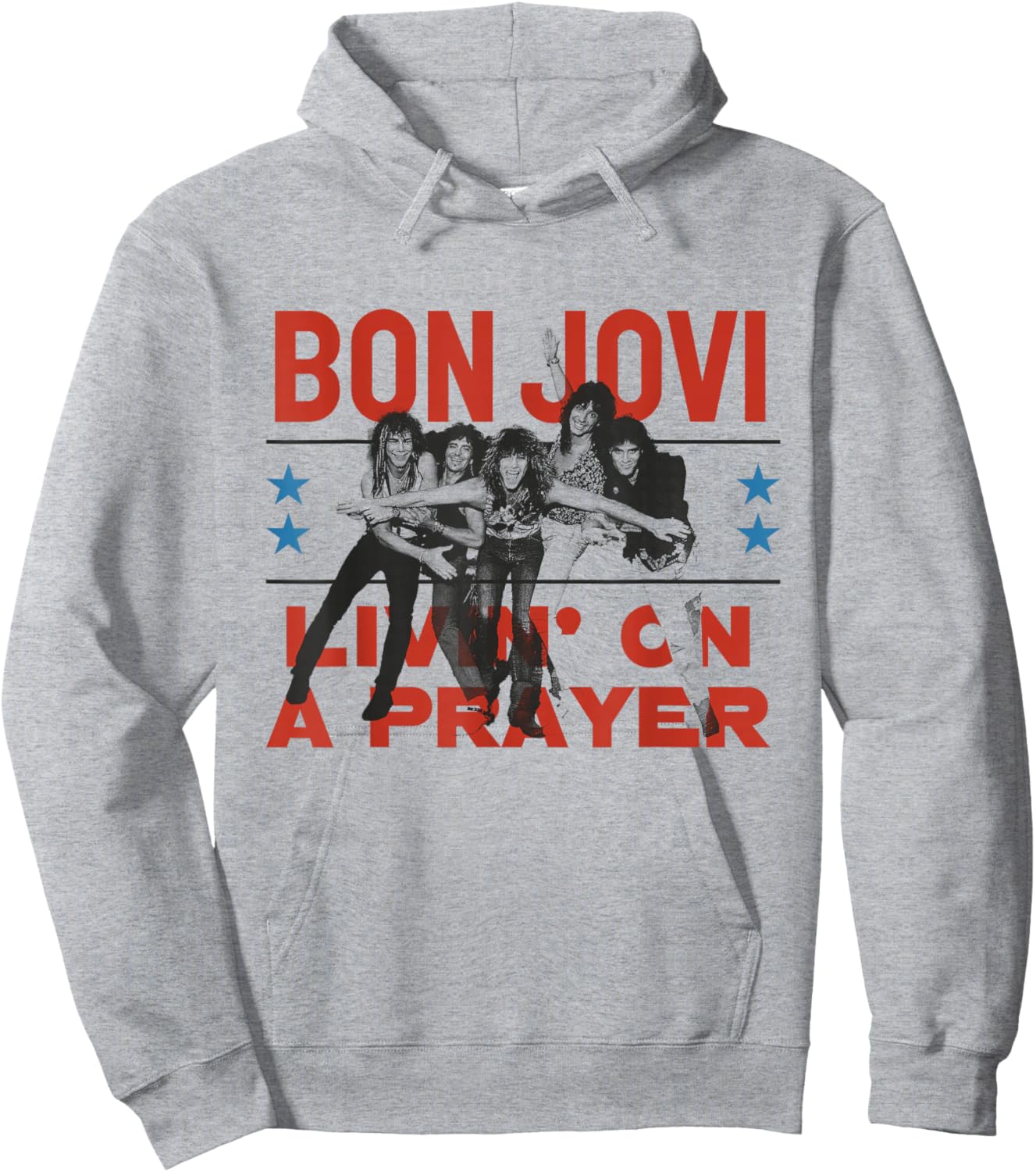 Official Bon Jovi Livin' On A Prayer Hoodie - Hoodie | Ash