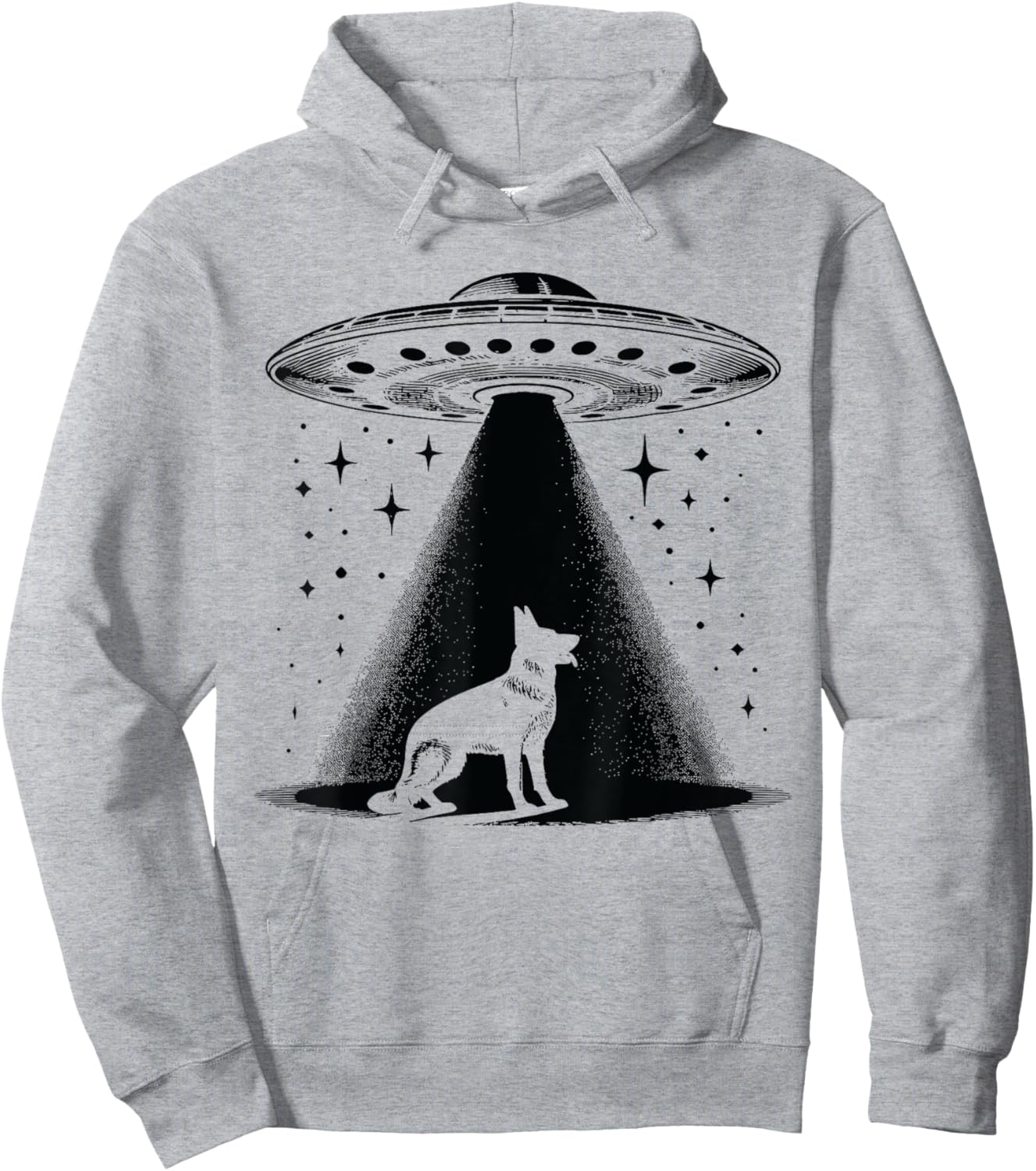 German Shepherd Mom Dad Dog - Funny Alien UFO Hoodie - Hoodie | Ash