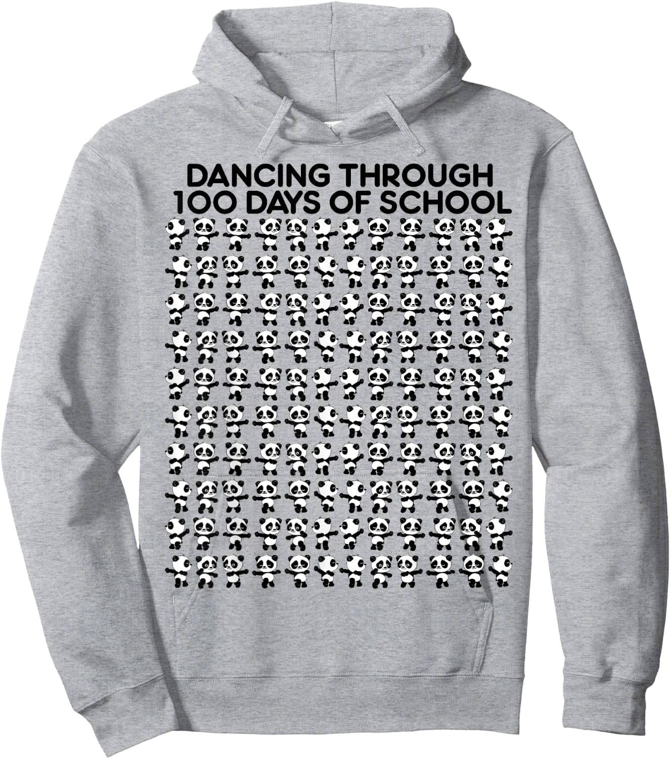 Cute panda dancing 100 days at school children Hoodie - Hoodie | Ash