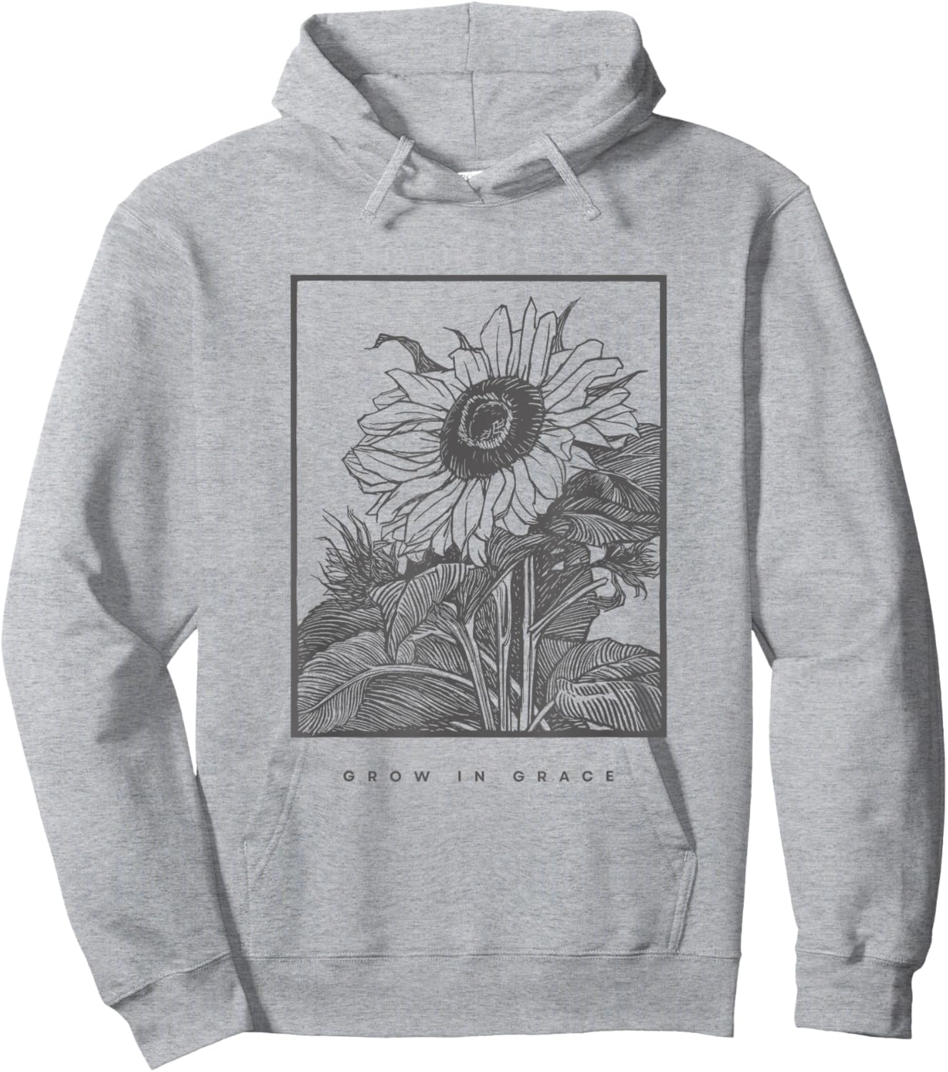 Grow In Grace, Christian Sunflower Hoodie - Hoodie | Ash