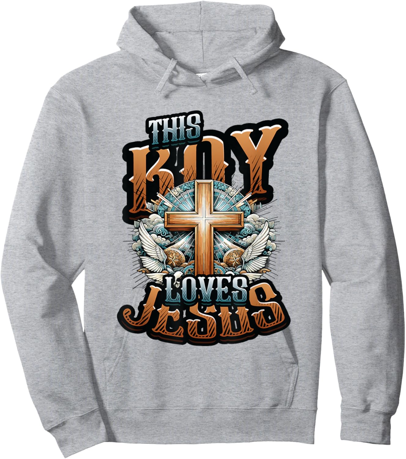 This Boy Loves Jesus - Christian Boys Jesus Hoodie - Hoodie | Ash