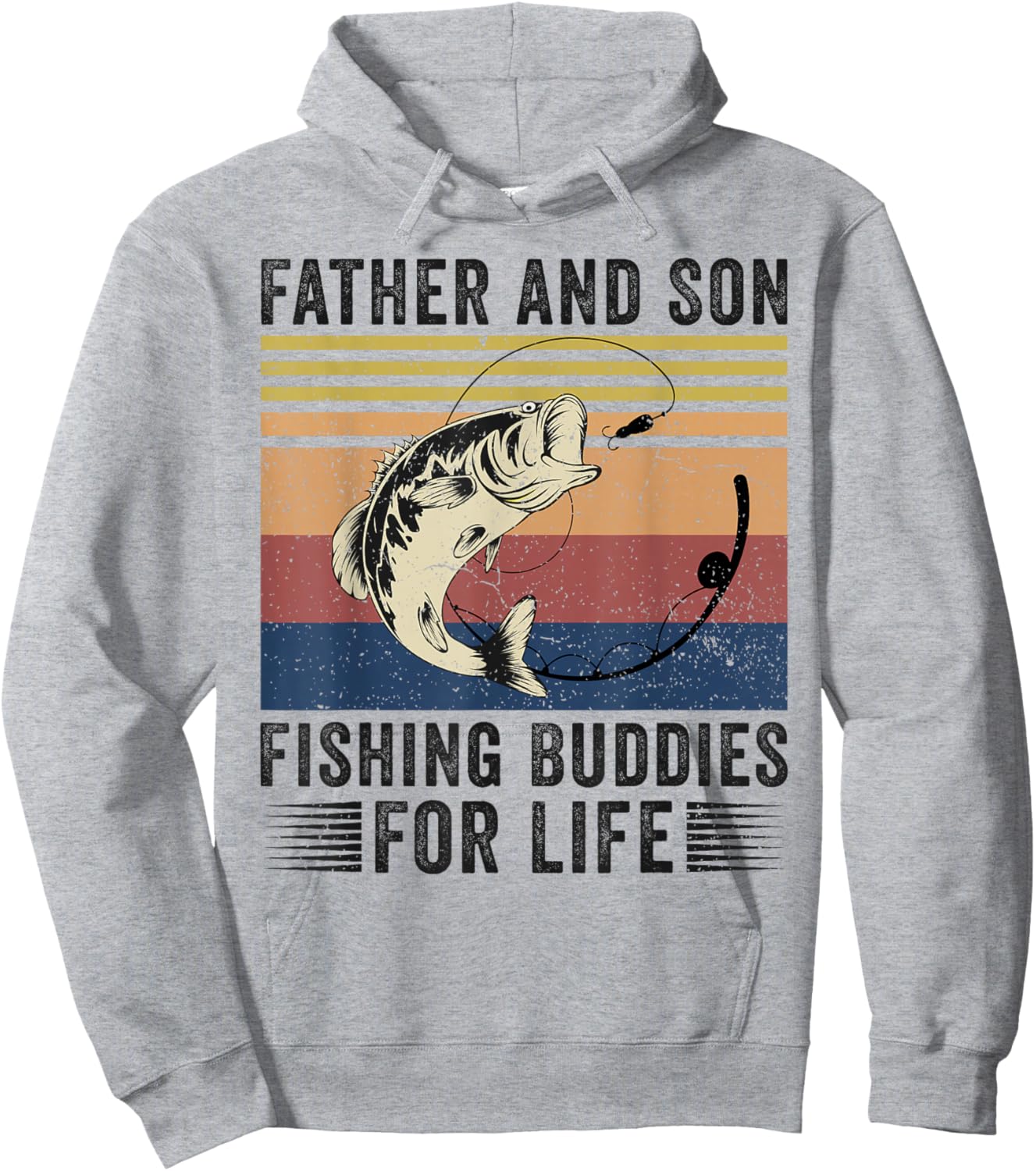 Father and Son Fishing Buddies for Life Hoodie - Hoodie | Ash