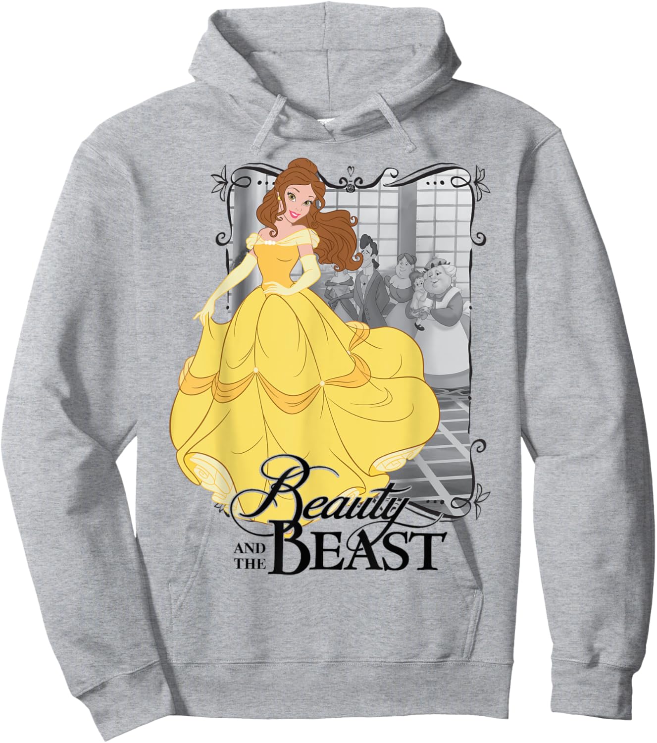 Disney Beauty and the Beast Graphic , grey, S Hoodie - Hoodie | Ash