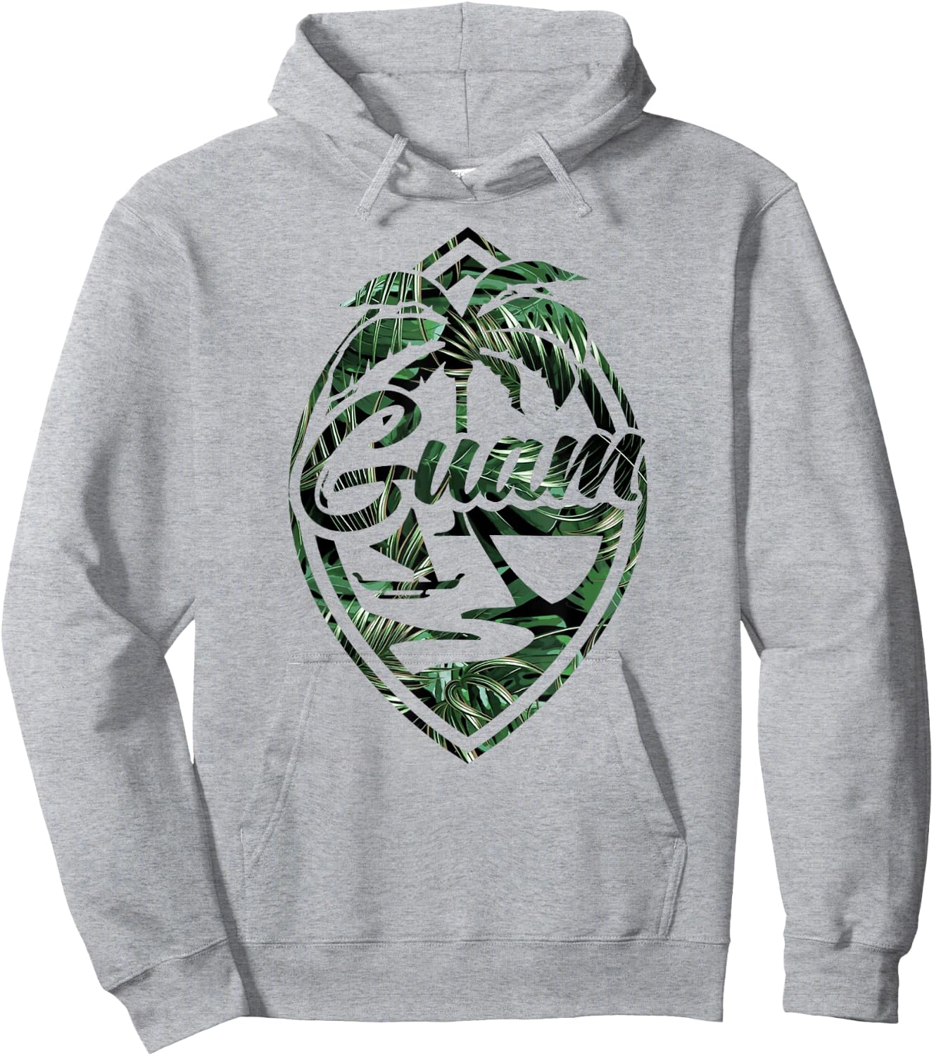 Tropical Palm Guam Seal - Hafa Adai Guam Hoodie - Hoodie | Ash