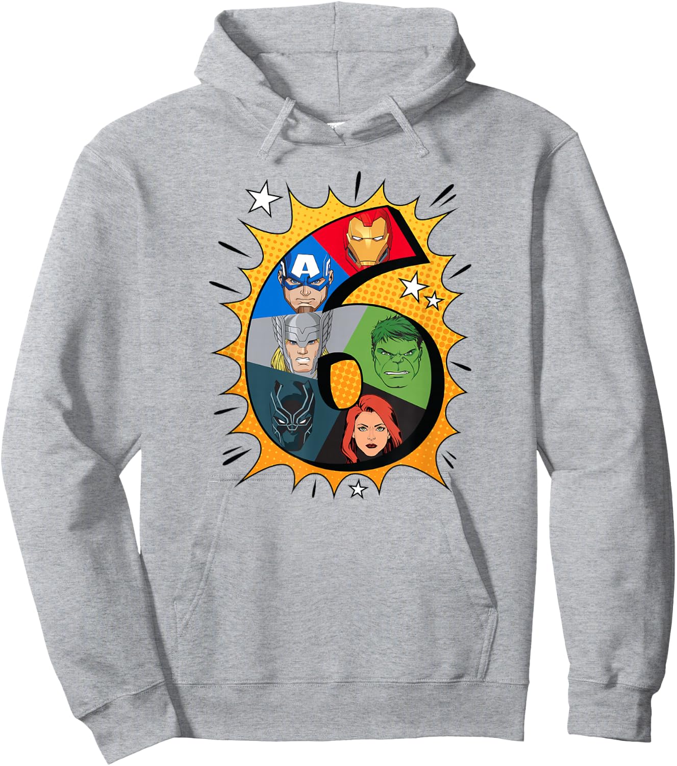 Marvel Avengers Comic Super Heroes 6th Birthday Hoodie - Hoodie | Ash