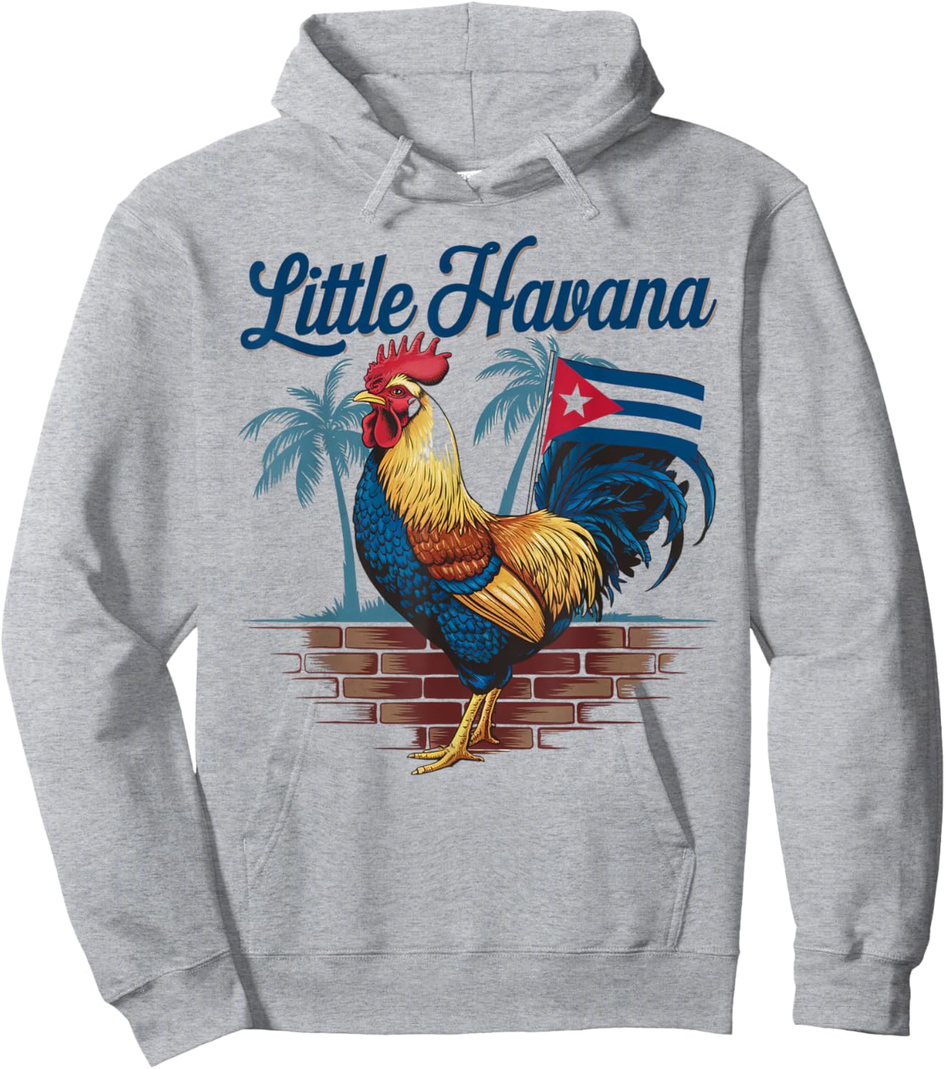 Little Cuban Rooster Fun Havana Hoodie - Hoodie | Ash