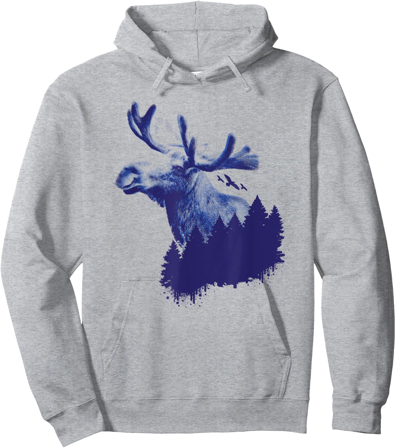 Moose Forest Trees Environmental Protection Hoodie - Hoodie | Ash