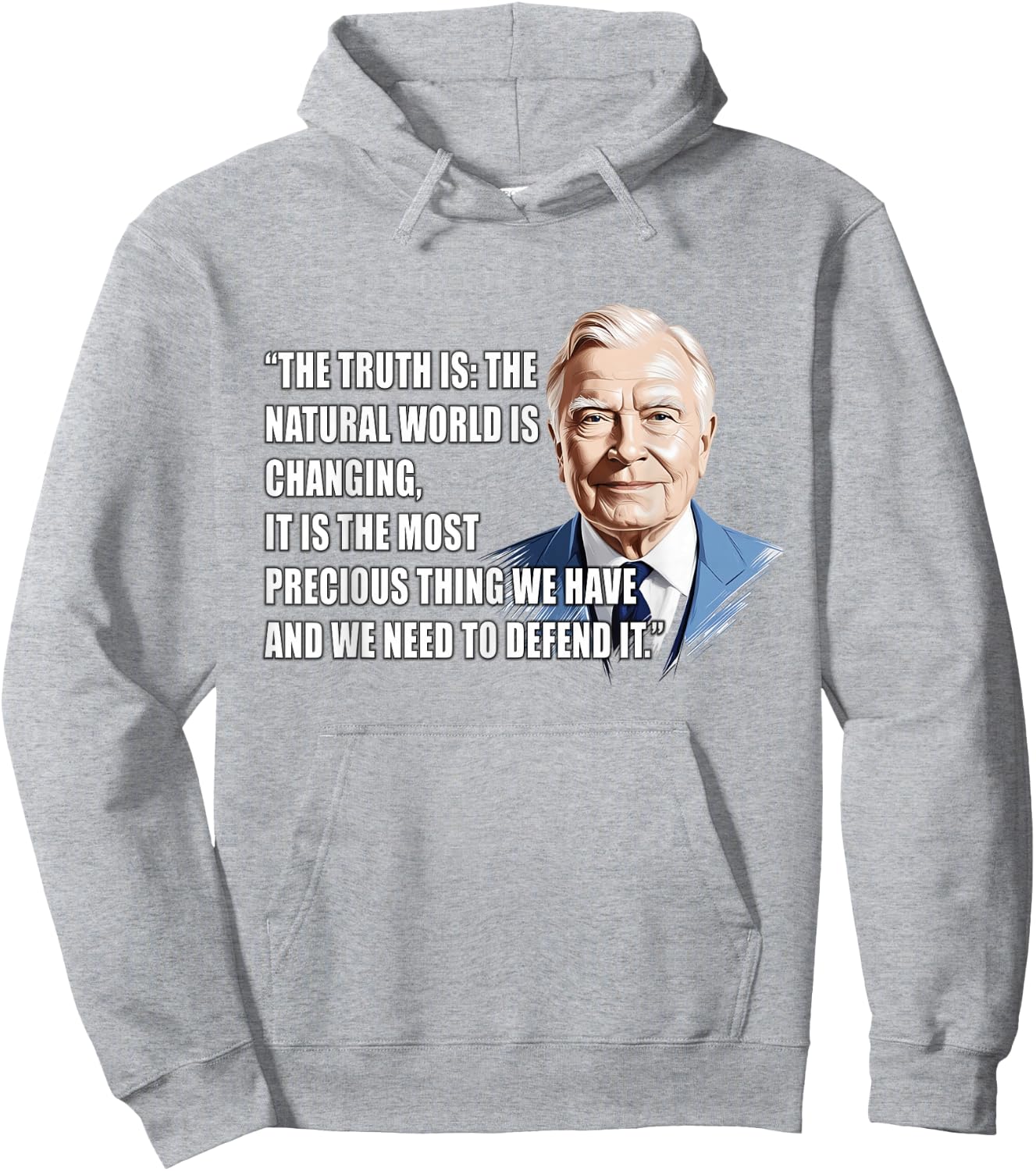 David Attenborough Hoodie - Hoodie | Ash