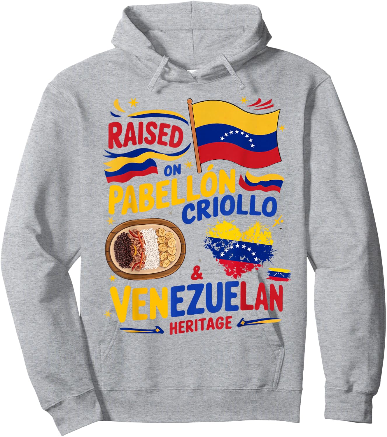 Venezuelan Flag Food Idea & Venezuela Heritage Hoodie - Hoodie | Ash