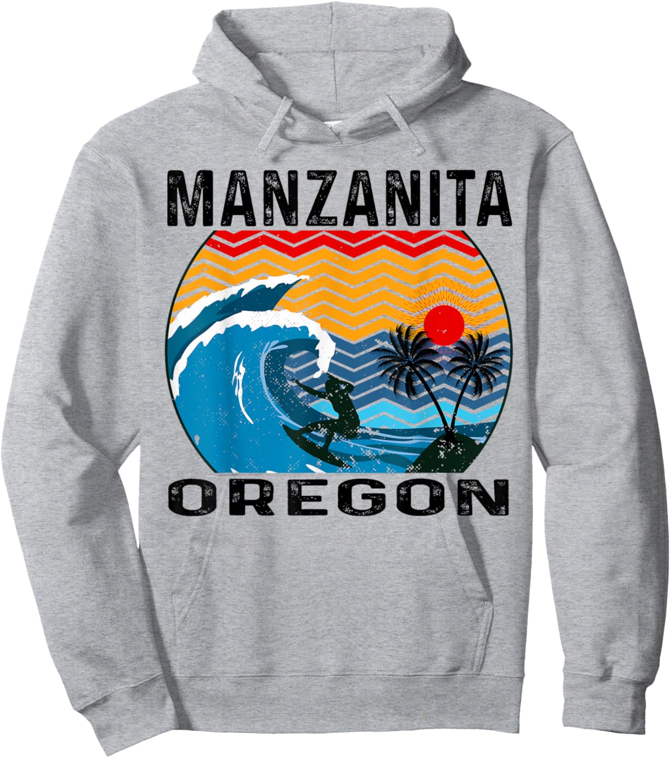 Oregon Manzanita Surfing Surfboard Hoodie - Hoodie | Ash
