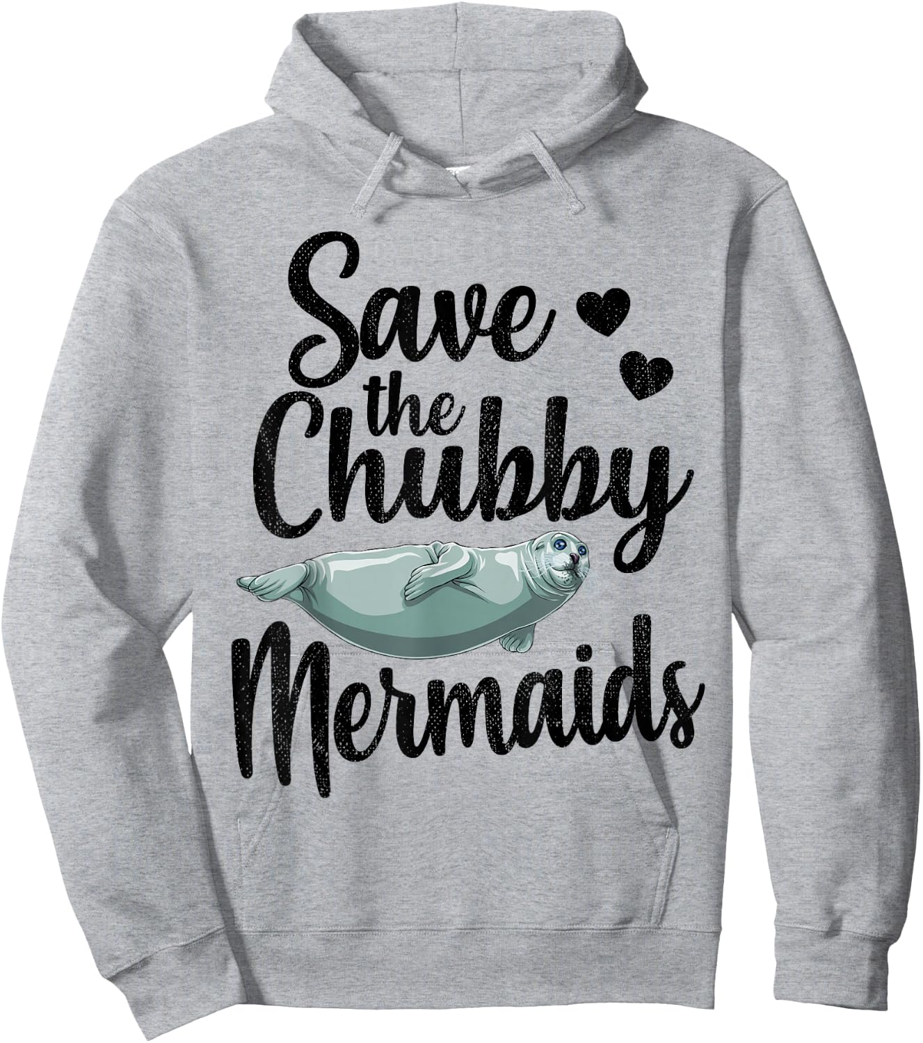Save The Chubby Mermaids Funny Ocean Animal Hoodie - Hoodie | Ash